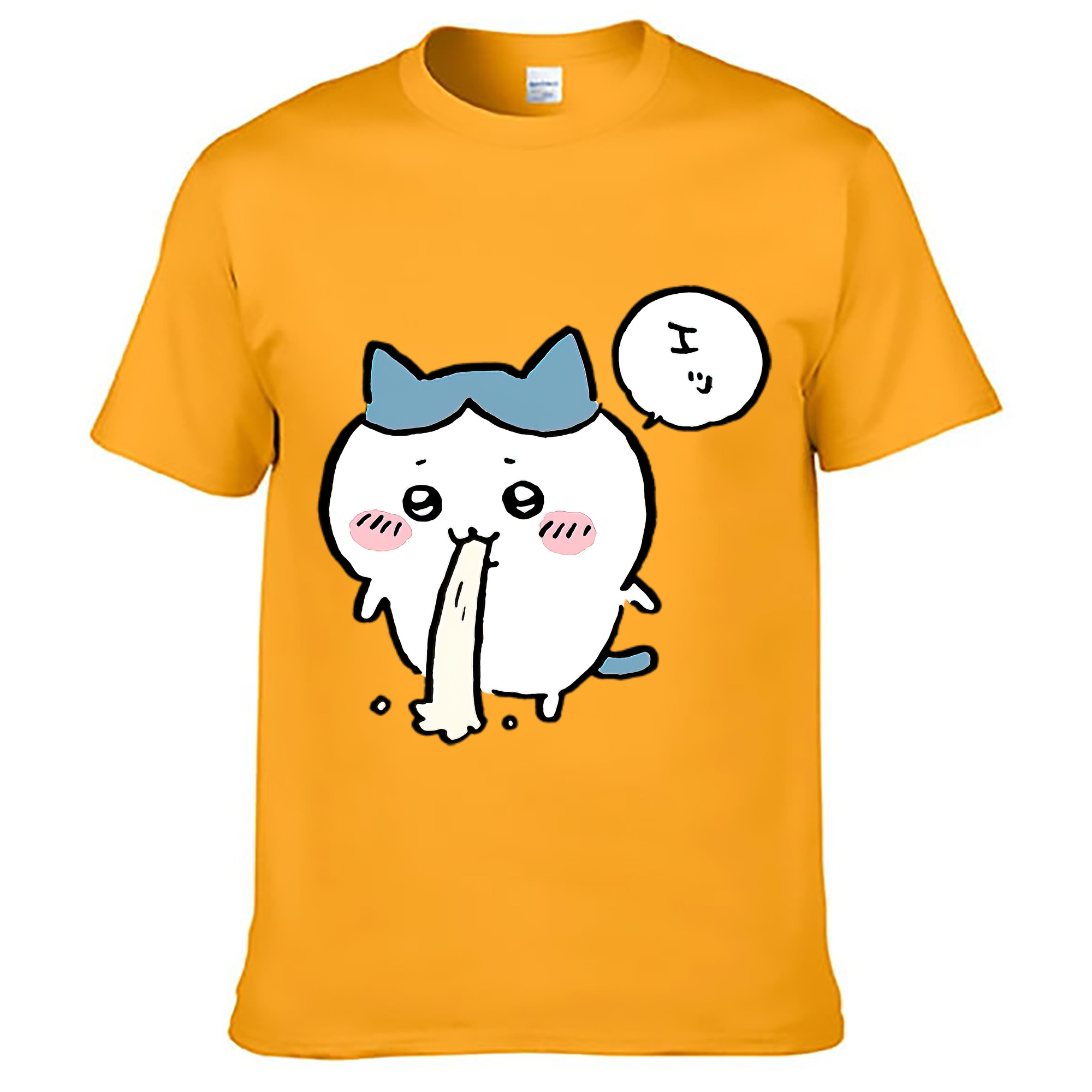 （画像用） ちいかわ ハチワレ Chii-kawa hachiware レディースカジュアルプリントTシャツ（綿100％）
