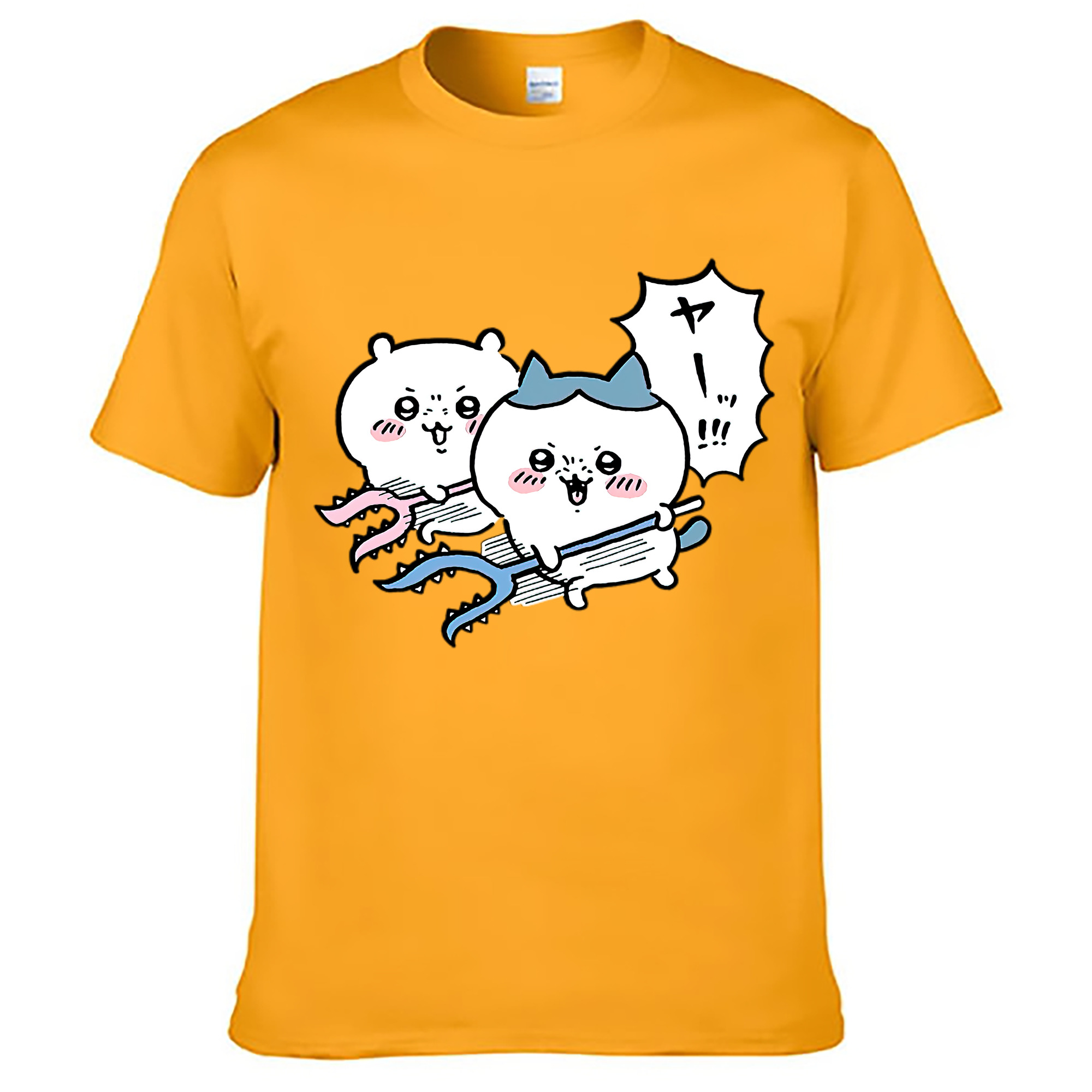 （画像用） ちいかわ ハチワレ Chii-kawa hachiware レディースカジュアルプリントTシャツ（綿100％）