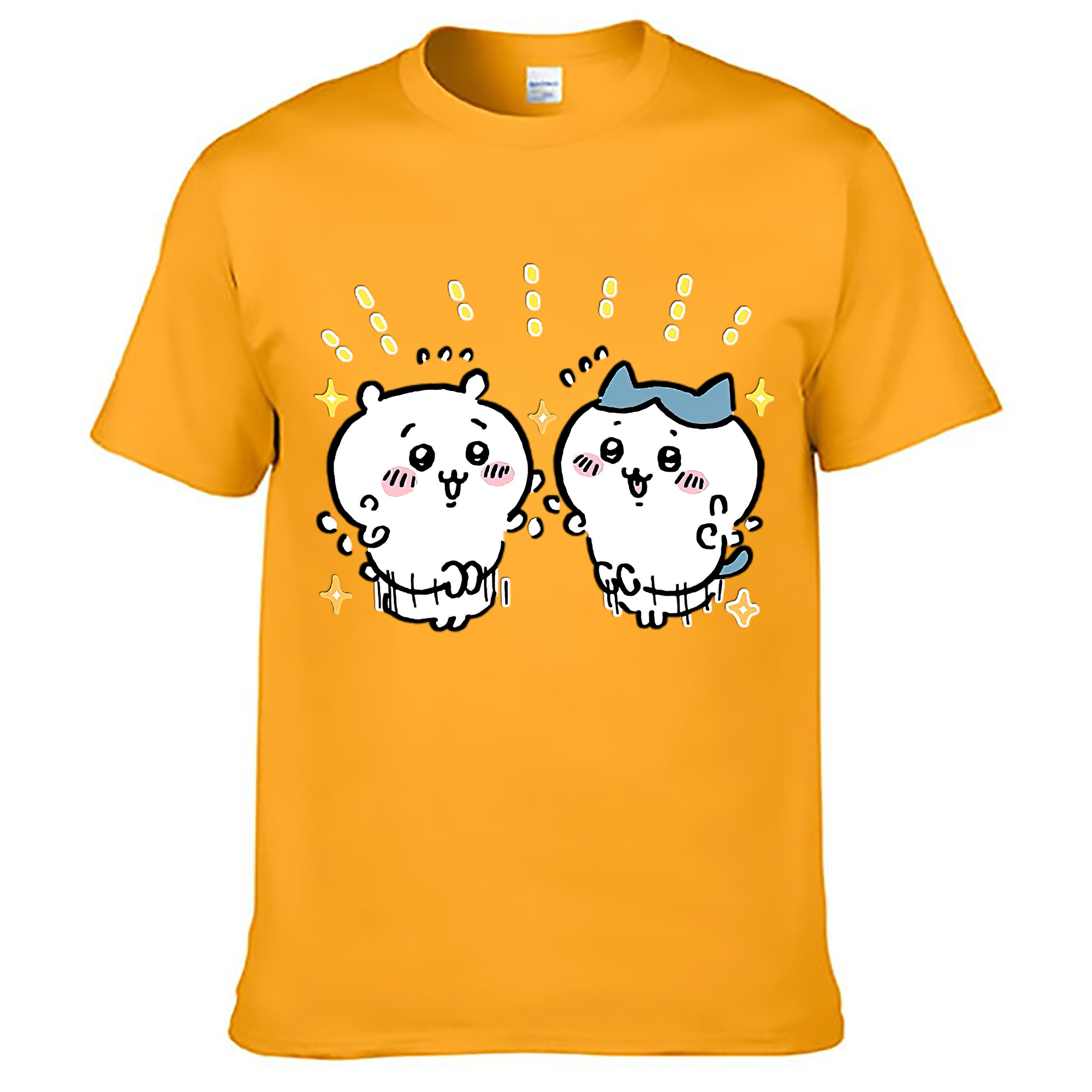 （画像用） ちいかわ ハチワレ Chii-kawa hachiware レディースカジュアルプリントTシャツ（綿100％）