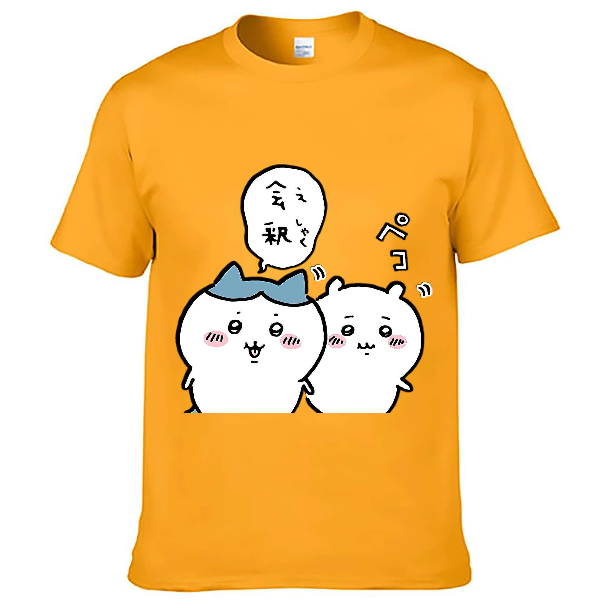 （画像用） ちいかわ ハチワレ Chii-kawa hachiware レディースカジュアルプリントTシャツ（綿100％）