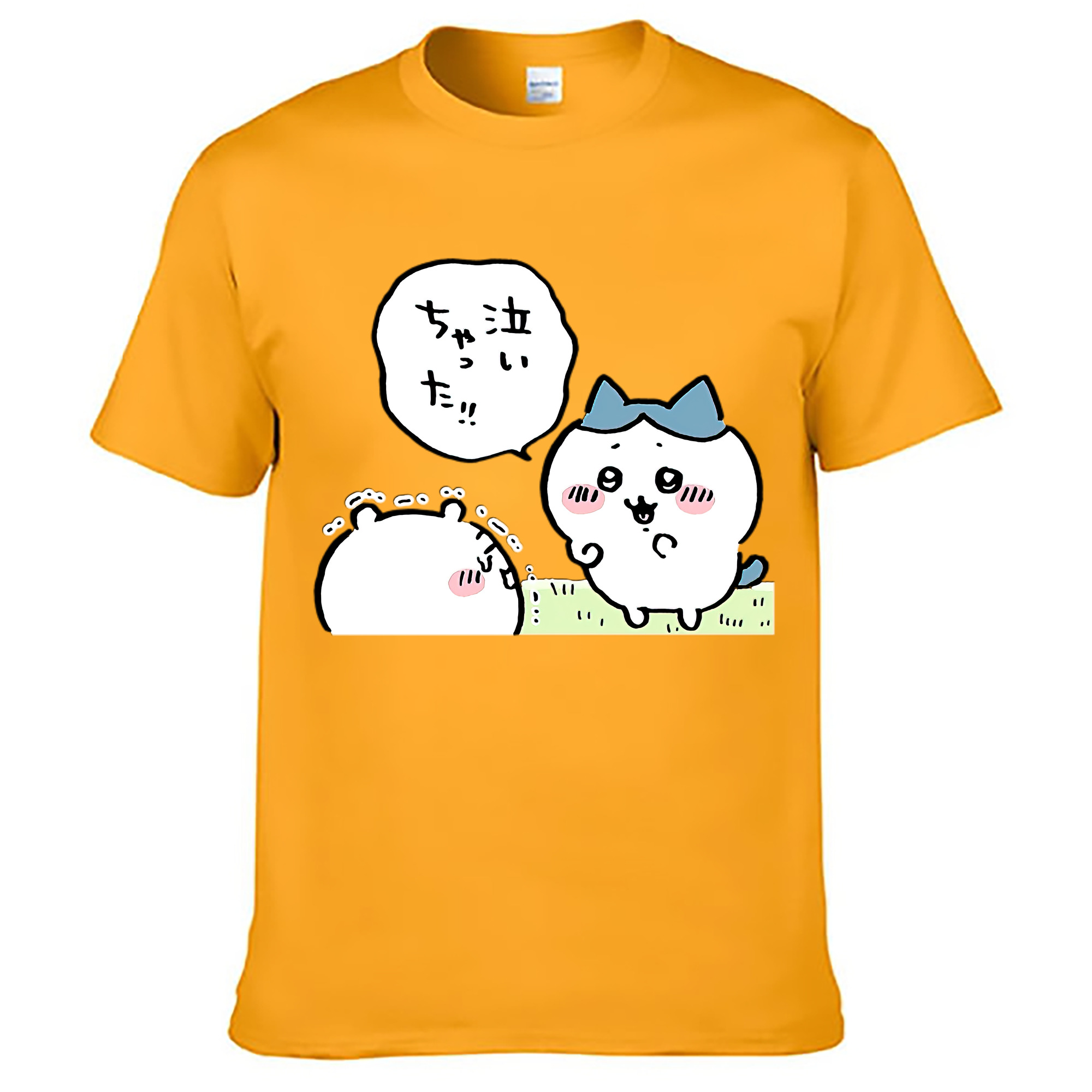 （画像用） ちいかわ ハチワレ Chii-kawa hachiware レディースカジュアルプリントTシャツ（綿100％）