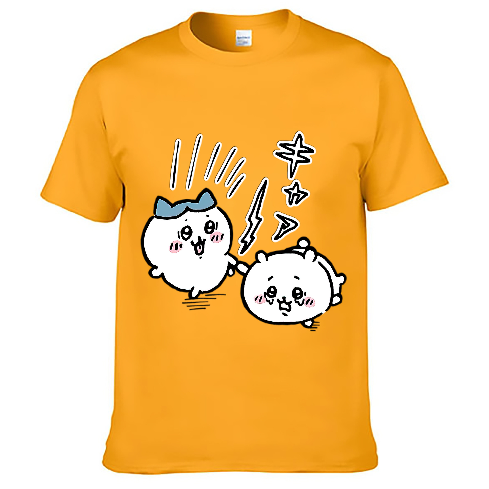（画像用） ちいかわ ハチワレ Chii-kawa hachiware レディースカジュアルプリントTシャツ（綿100％）