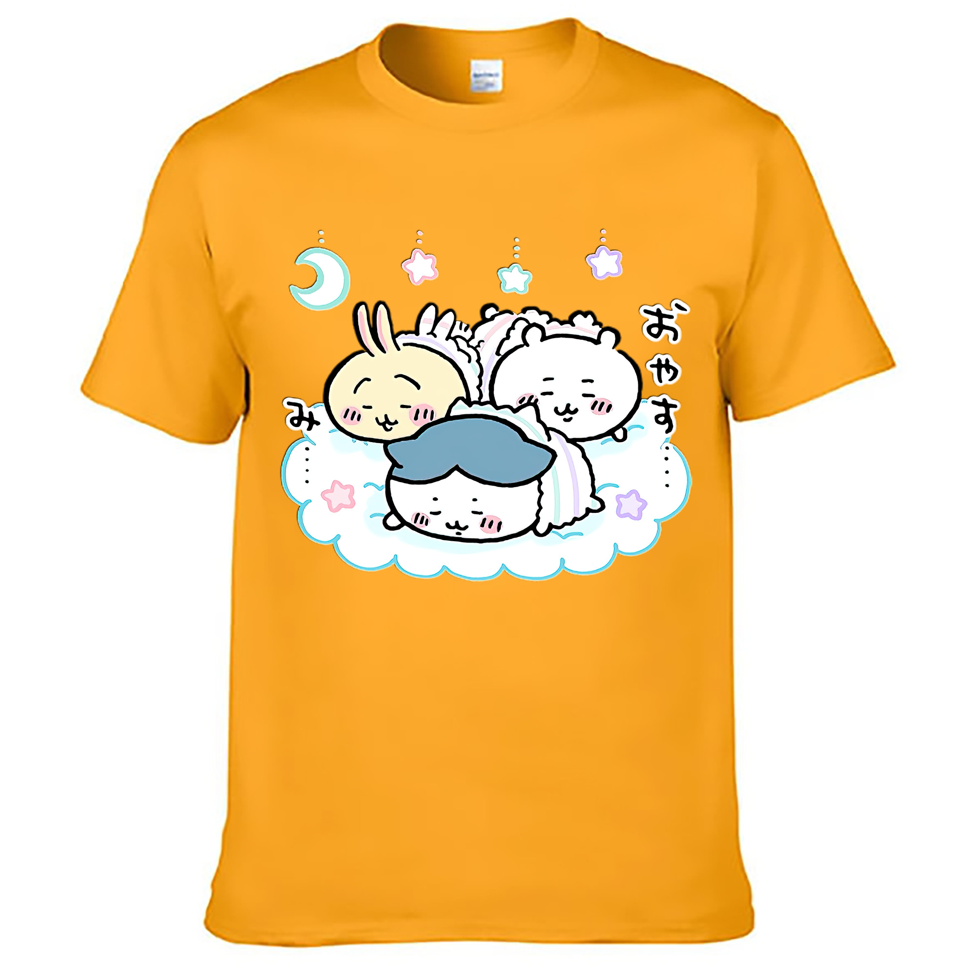 （画像用） ちいかわ ハチワレ Chii-kawa hachiware レディースカジュアルプリントTシャツ（綿100％）