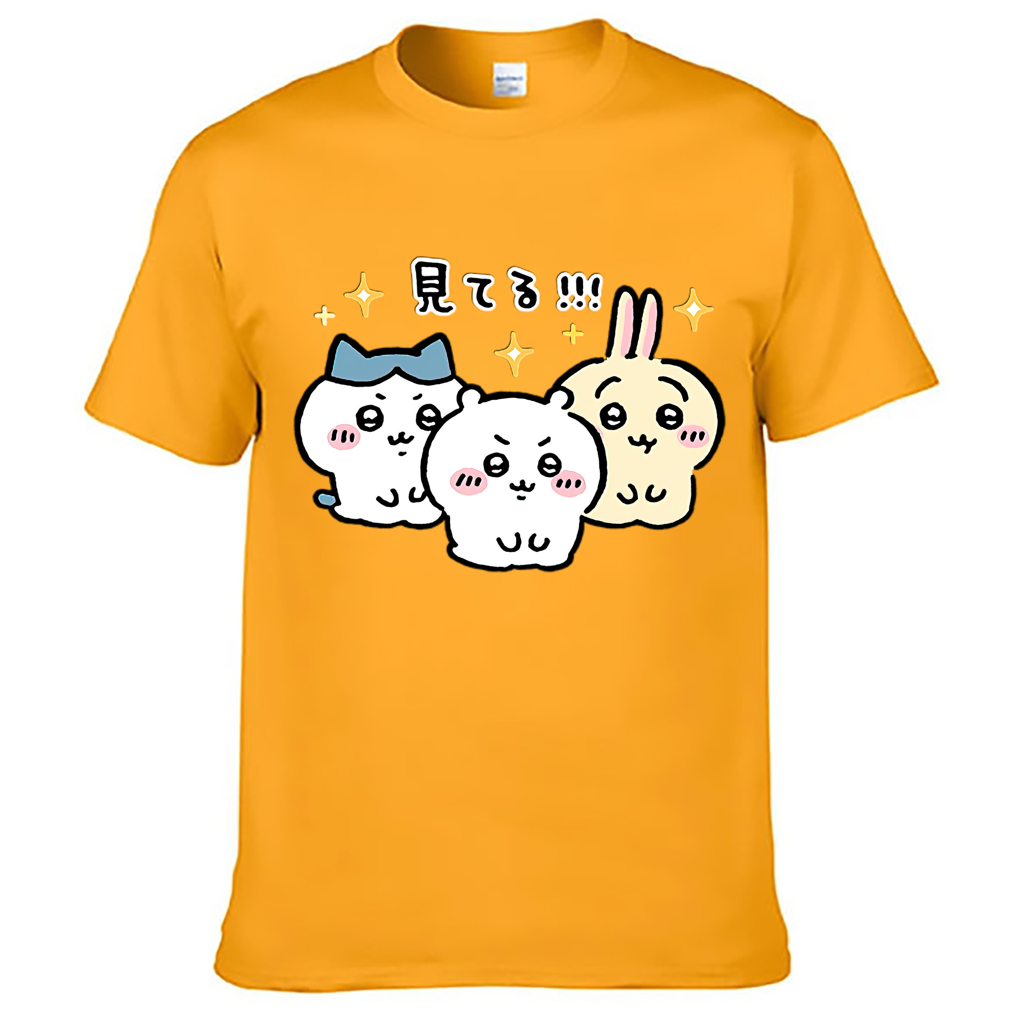 （画像用） ちいかわ ハチワレ Chii-kawa hachiware レディースカジュアルプリントTシャツ（綿100％）
