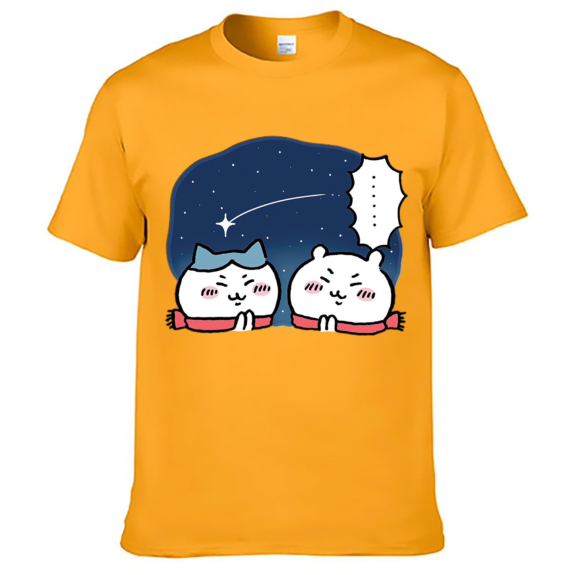 （画像用） ちいかわ ハチワレ Chii-kawa hachiware レディースカジュアルプリントTシャツ（綿100％）