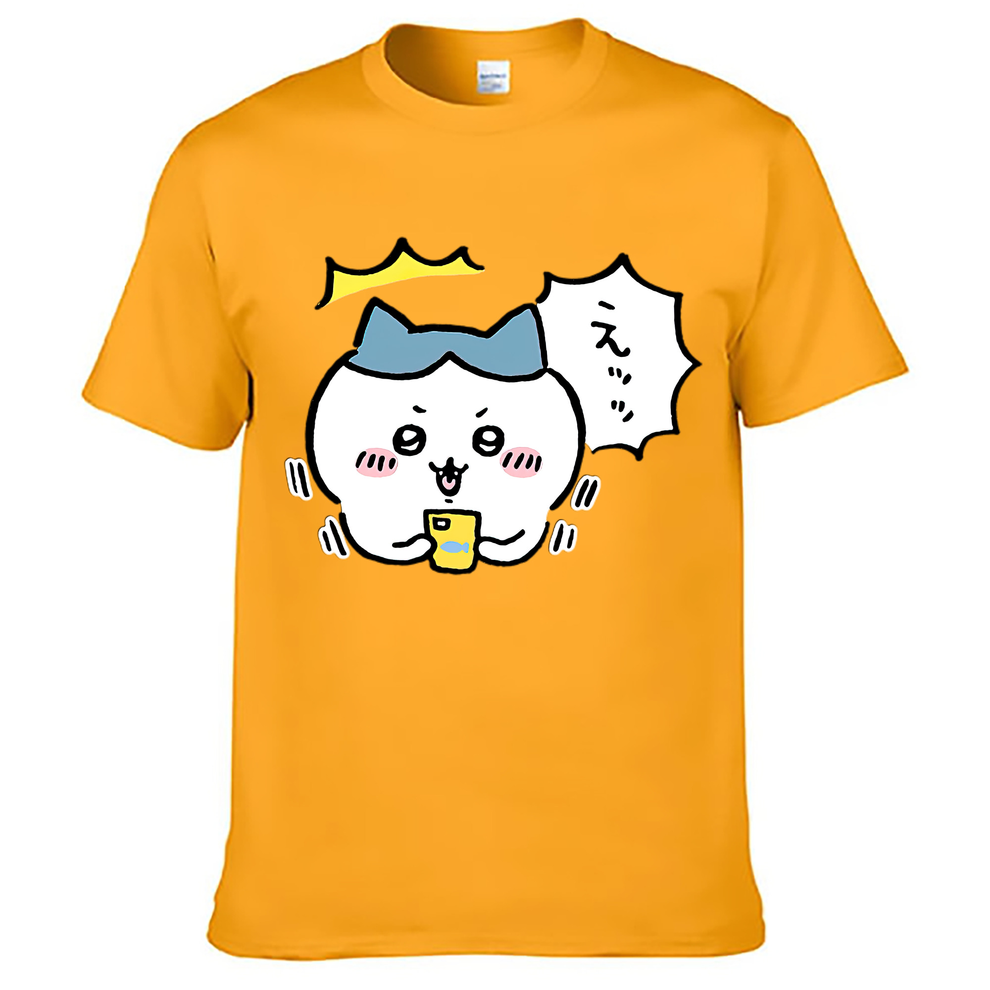 （画像用） ちいかわ ハチワレ Chii-kawa hachiware レディースカジュアルプリントTシャツ（綿100％）