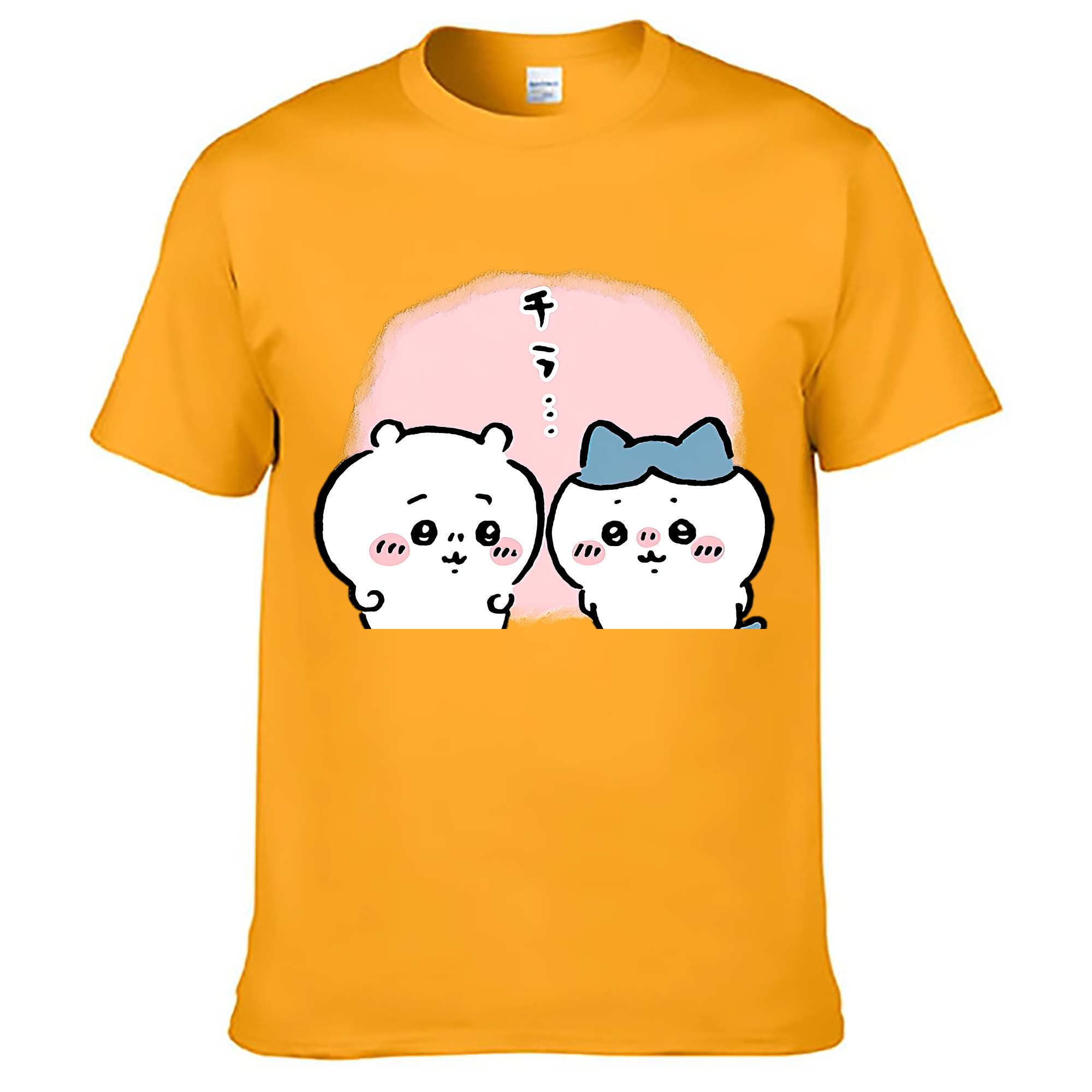 （画像用） ちいかわ ハチワレ Chii-kawa hachiware レディースカジュアルプリントTシャツ（綿100％）