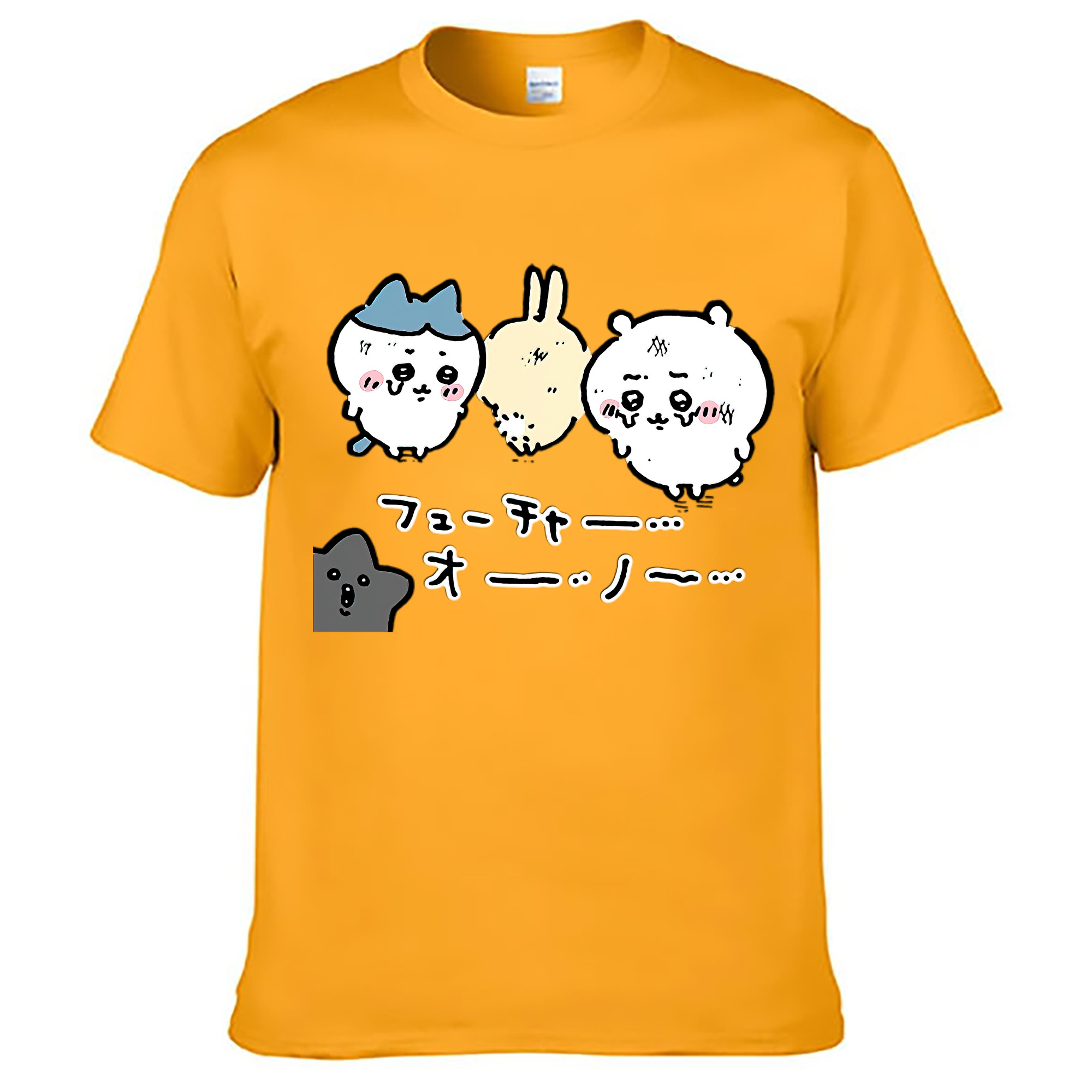 （画像用） ちいかわ ハチワレ Chii-kawa hachiware レディースカジュアルプリントTシャツ（綿100％）