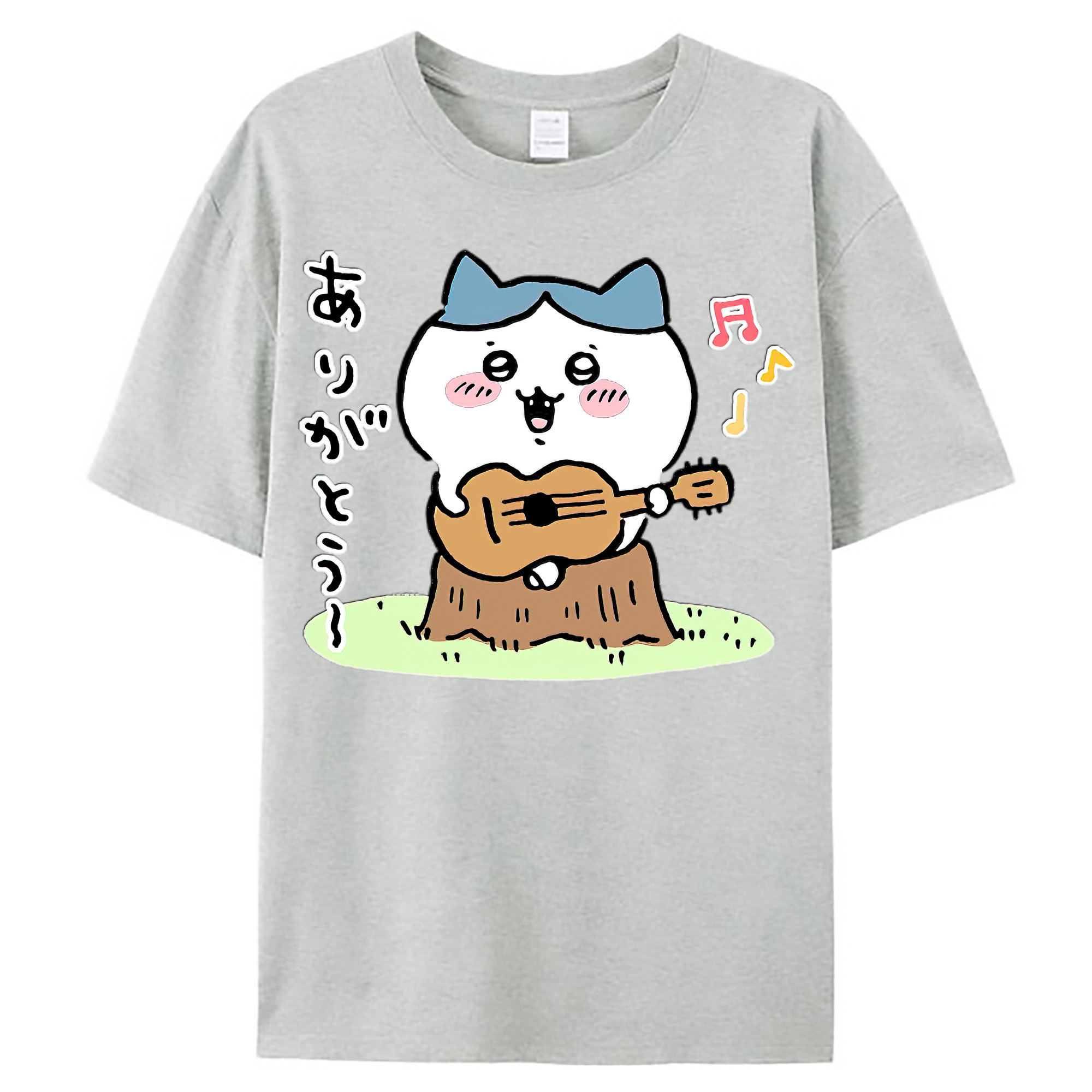 （画像用） ちいかわ ハチワレ Chii-kawa hachiware レディースカジュアルプリントTシャツ（綿100％）