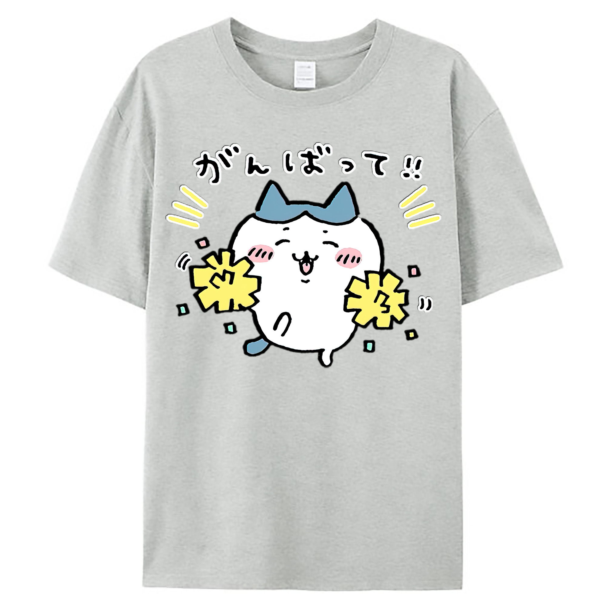 （画像用） ちいかわ ハチワレ Chii-kawa hachiware レディースカジュアルプリントTシャツ（綿100％）