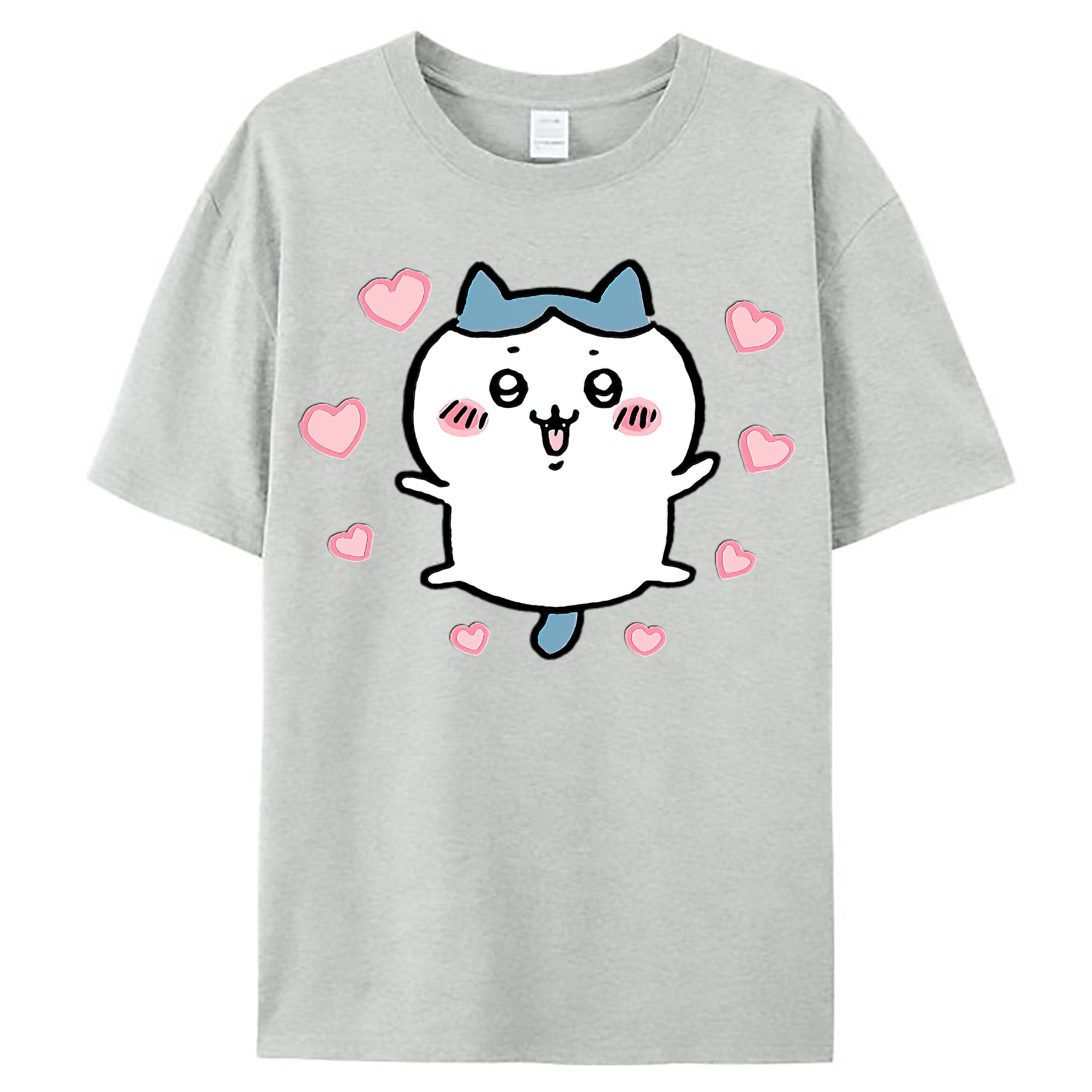 （画像用） ちいかわ ハチワレ Chii-kawa hachiware レディースカジュアルプリントTシャツ（綿100％）