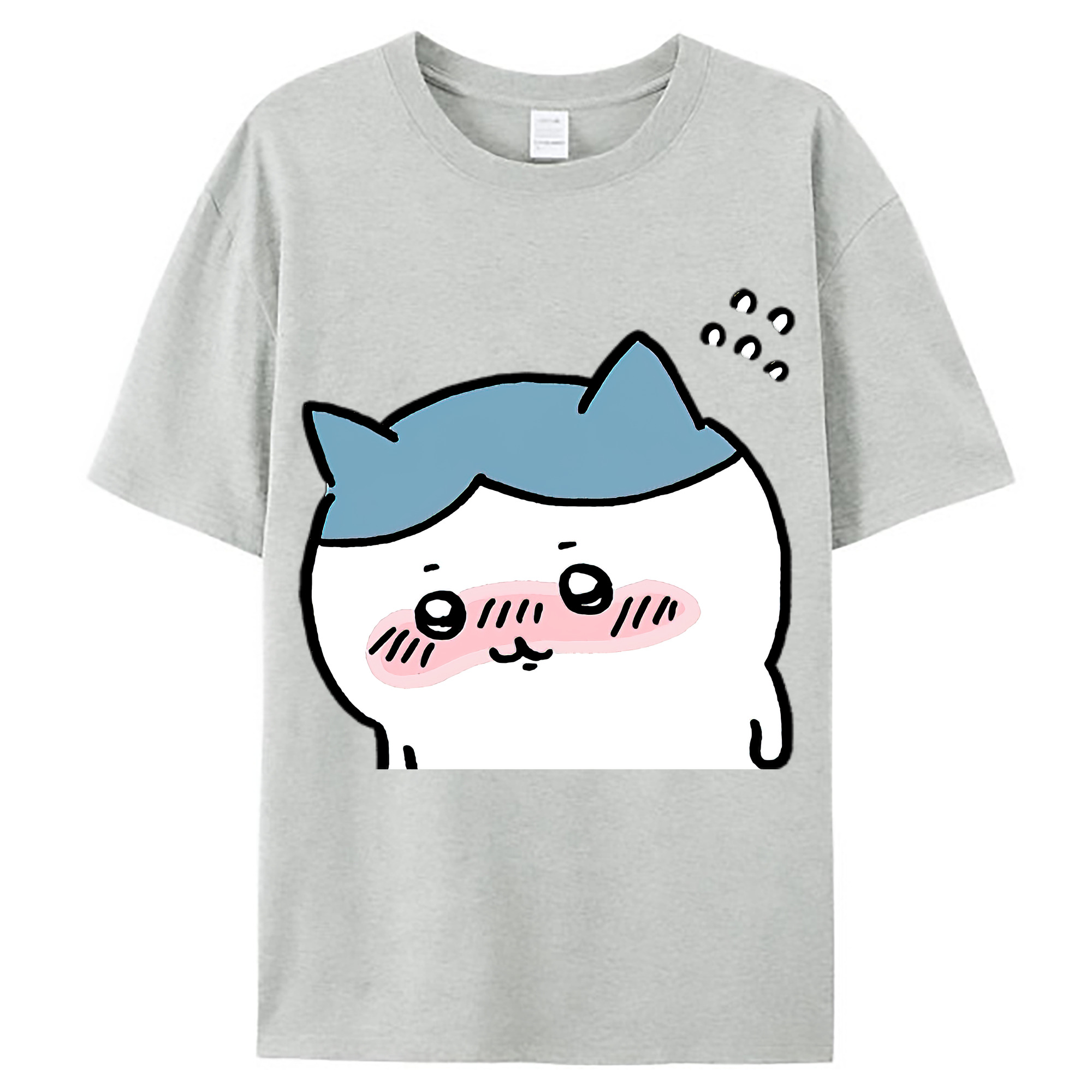 （画像用） ちいかわ ハチワレ Chii-kawa hachiware レディースカジュアルプリントTシャツ（綿100％）