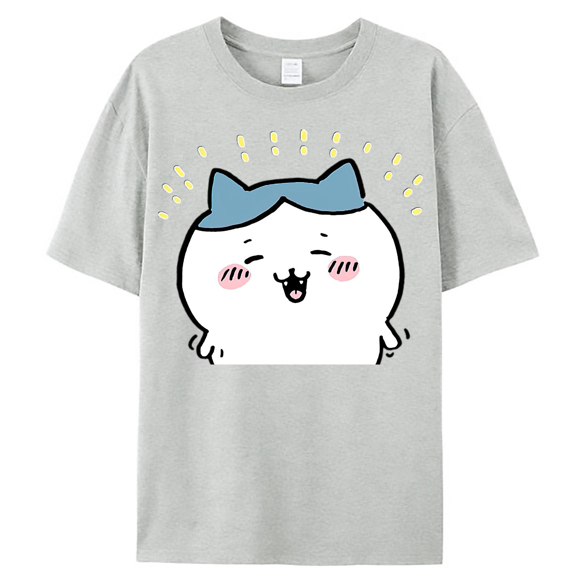 （画像用） ちいかわ ハチワレ Chii-kawa hachiware レディースカジュアルプリントTシャツ（綿100％）