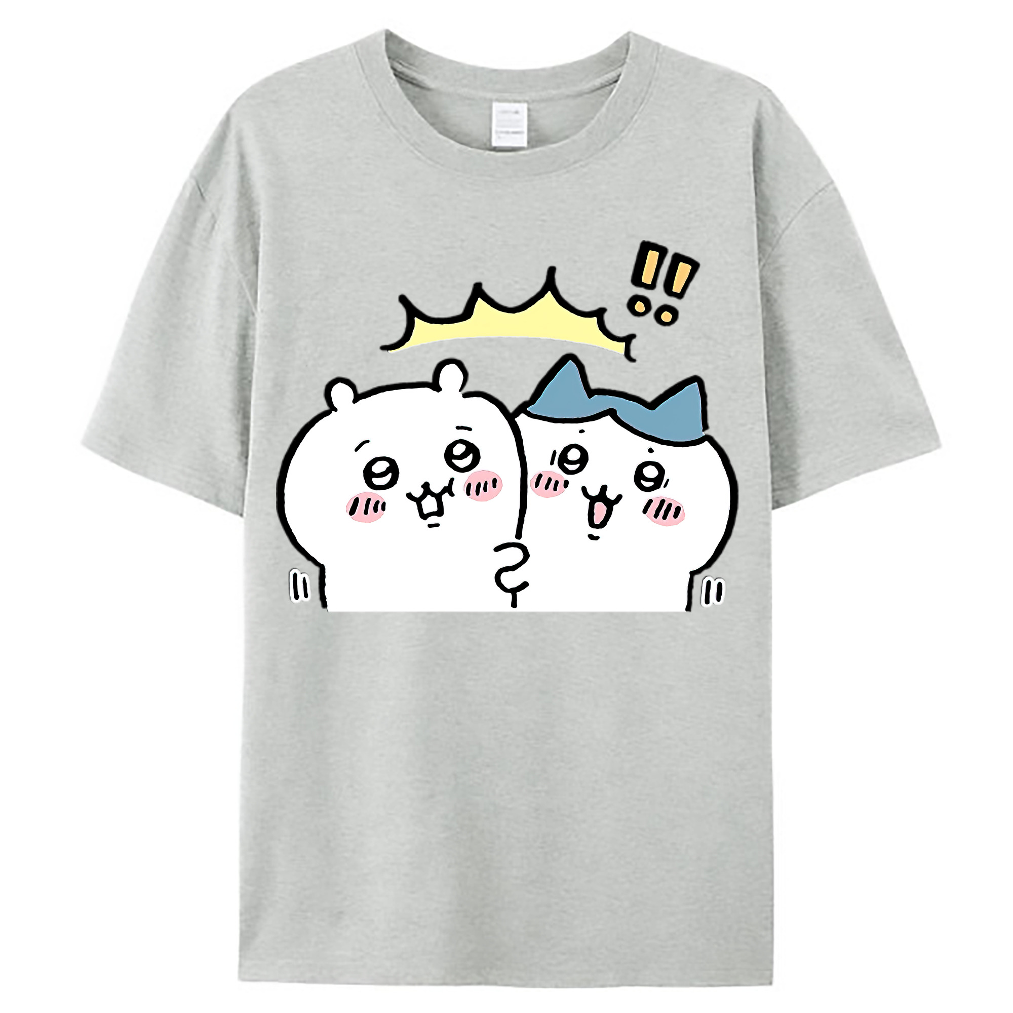（画像用） ちいかわ ハチワレ Chii-kawa hachiware レディースカジュアルプリントTシャツ（綿100％）