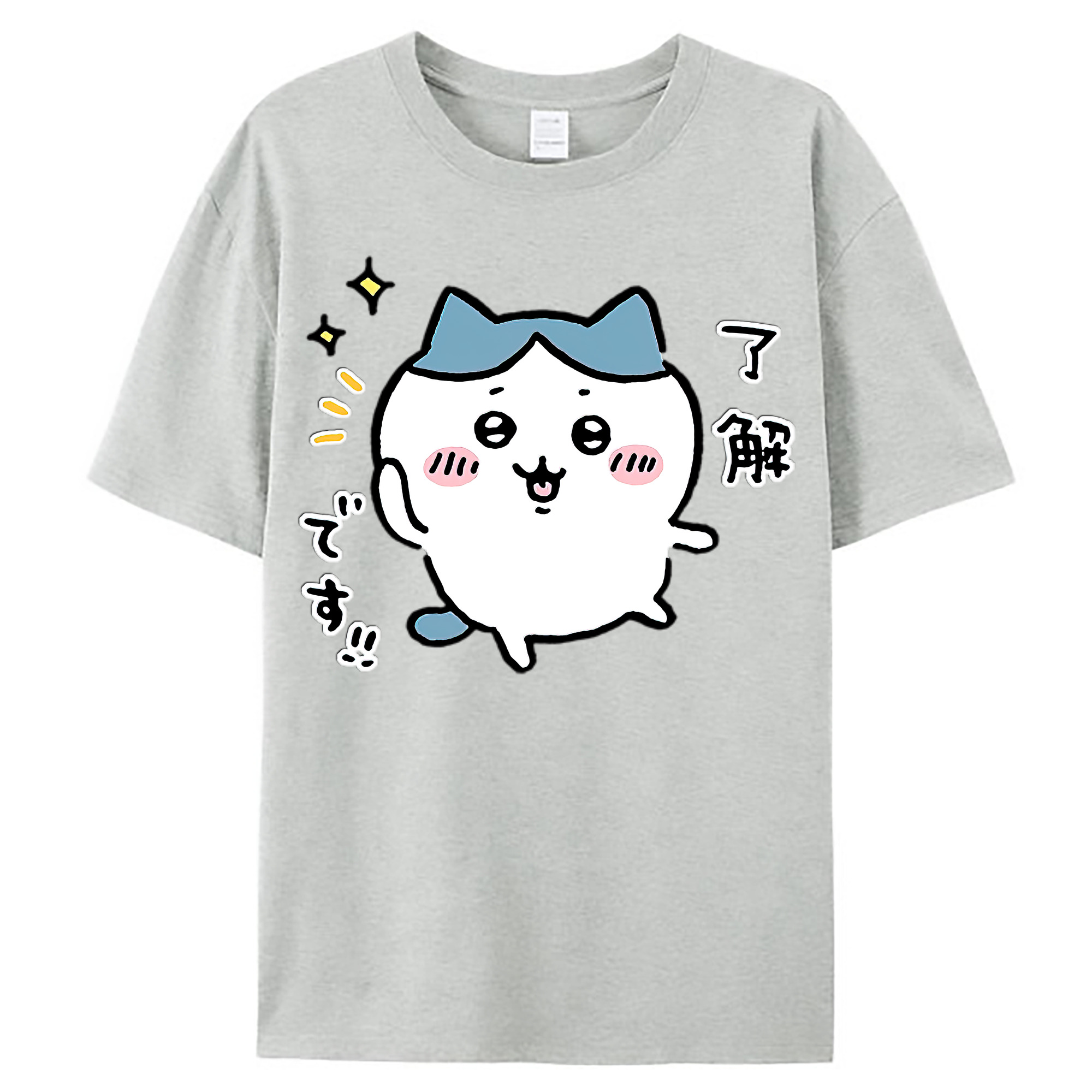 （画像用） ちいかわ ハチワレ Chii-kawa hachiware レディースカジュアルプリントTシャツ（綿100％）