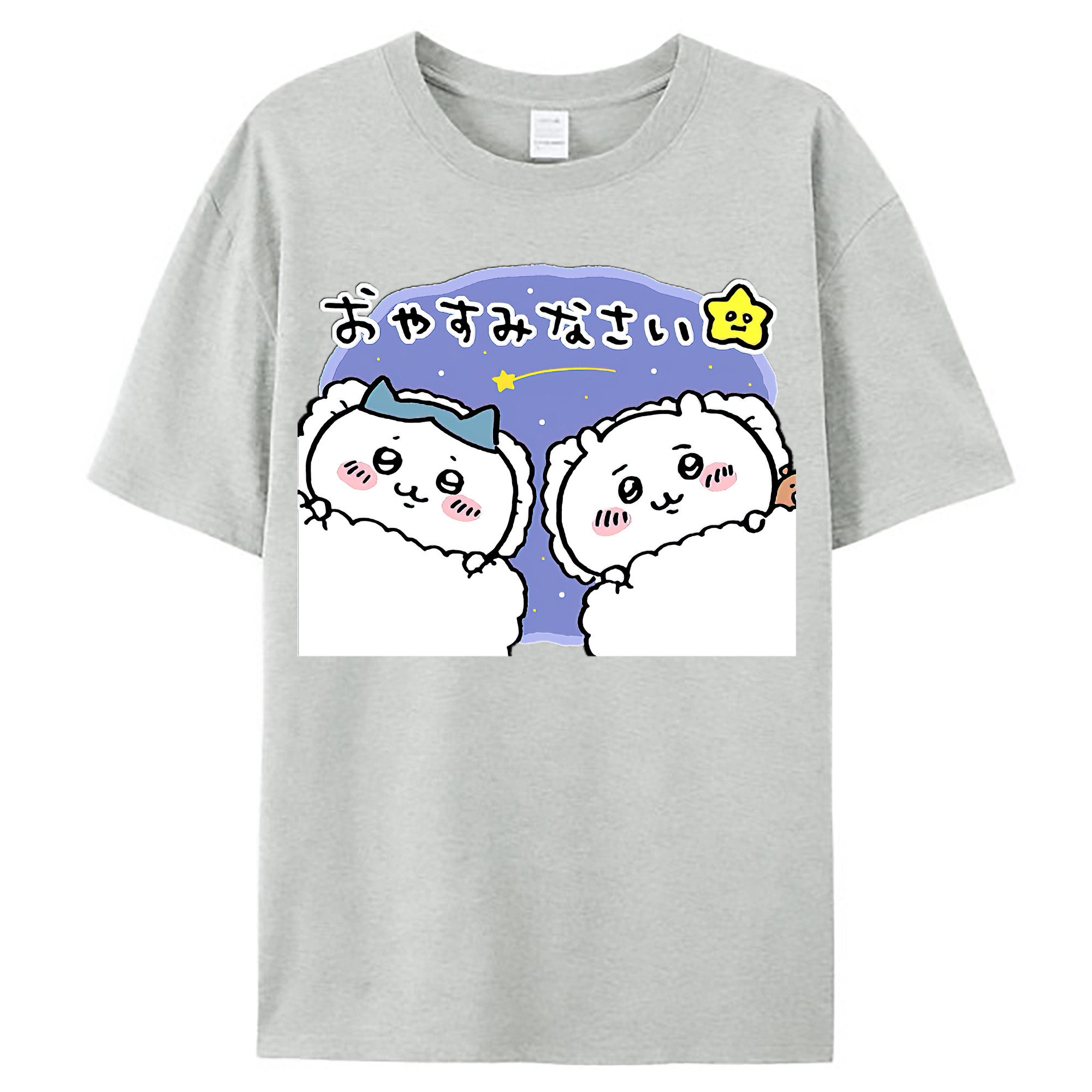 （画像用） ちいかわ ハチワレ Chii-kawa hachiware レディースカジュアルプリントTシャツ（綿100％）