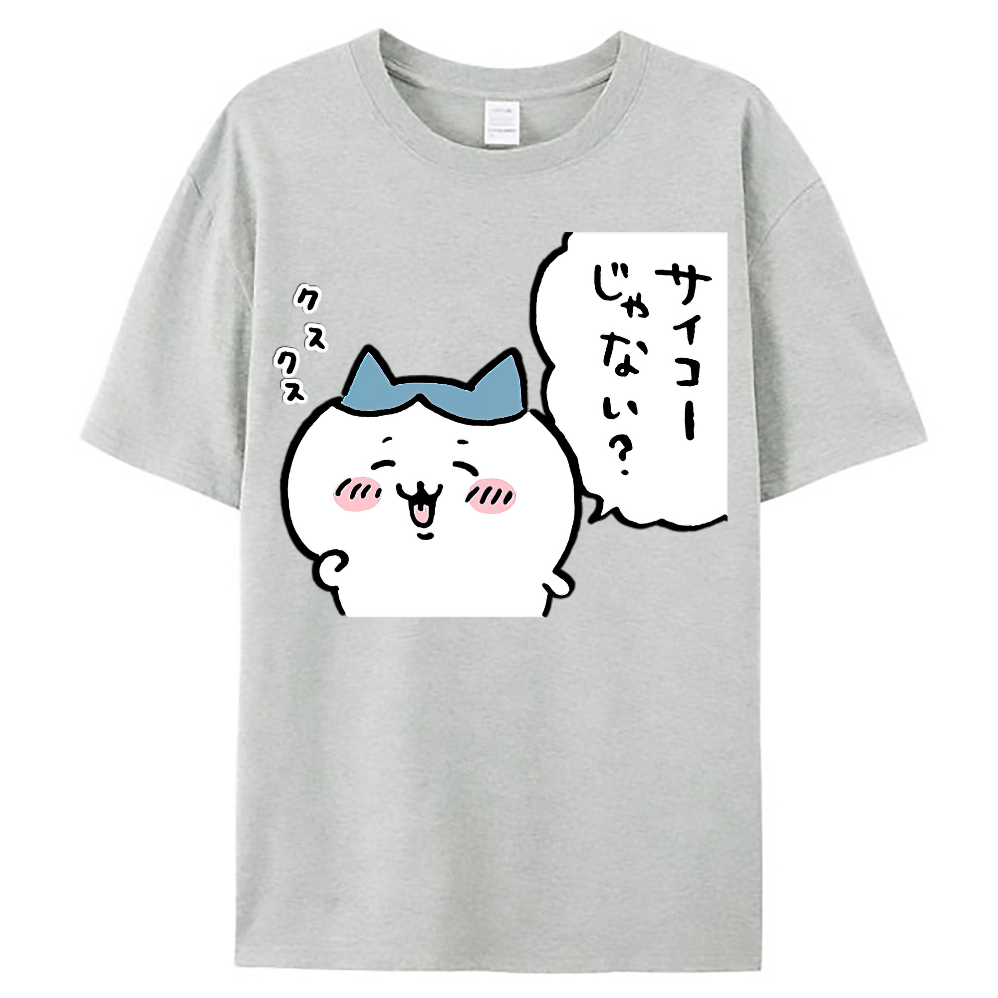 （画像用） ちいかわ ハチワレ Chii-kawa hachiware レディースカジュアルプリントTシャツ（綿100％）