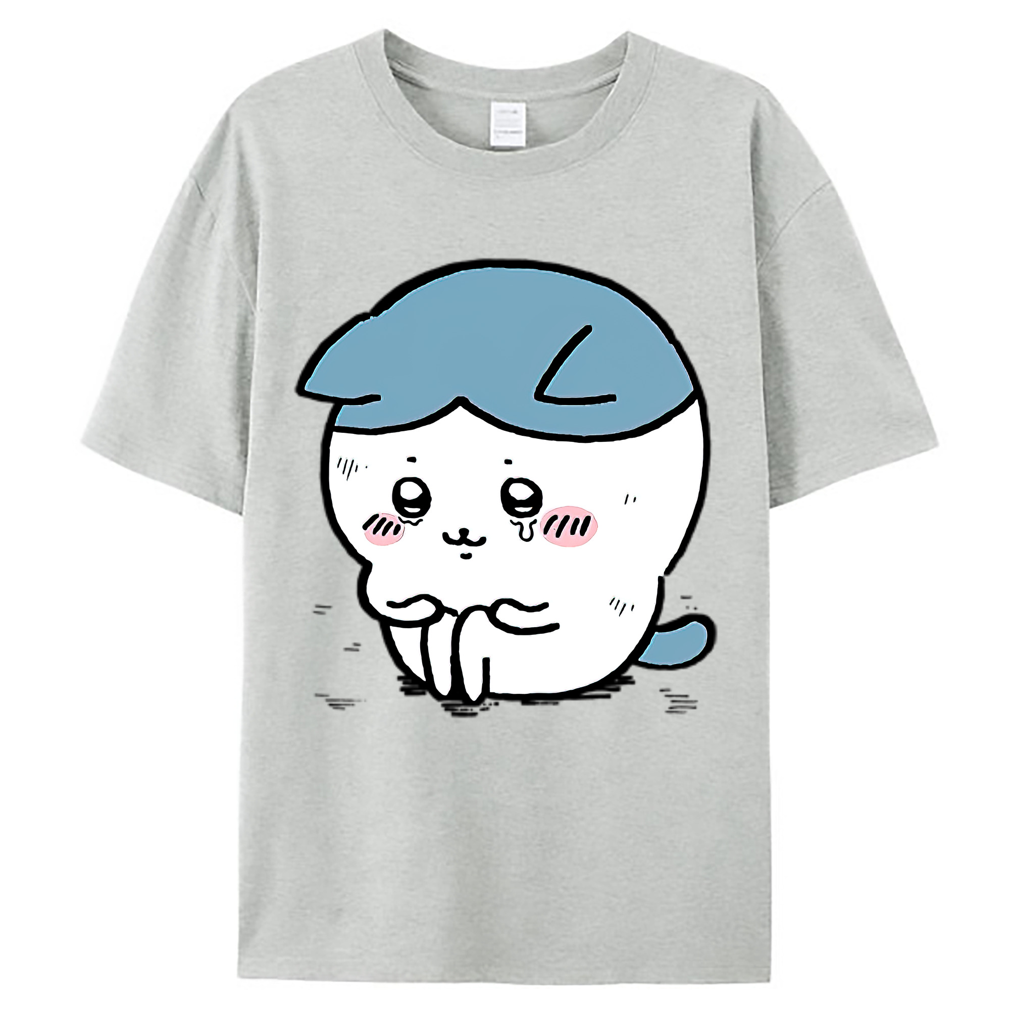 （画像用） ちいかわ ハチワレ Chii-kawa hachiware レディースカジュアルプリントTシャツ（綿100％）