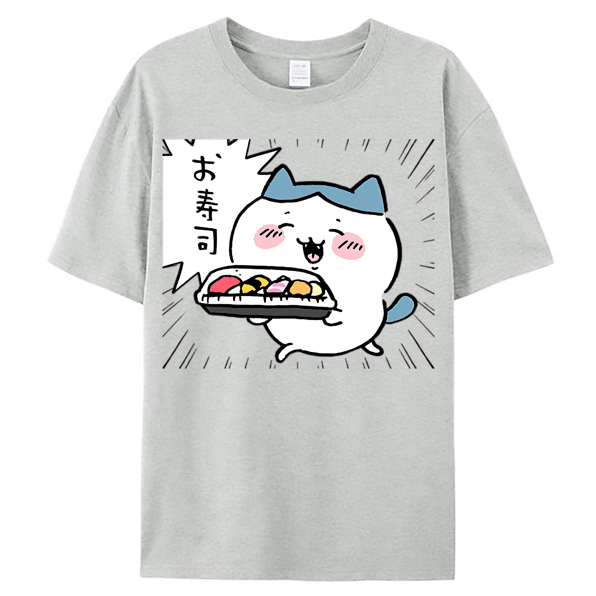 （画像用） ちいかわ ハチワレ Chii-kawa hachiware レディースカジュアルプリントTシャツ（綿100％）