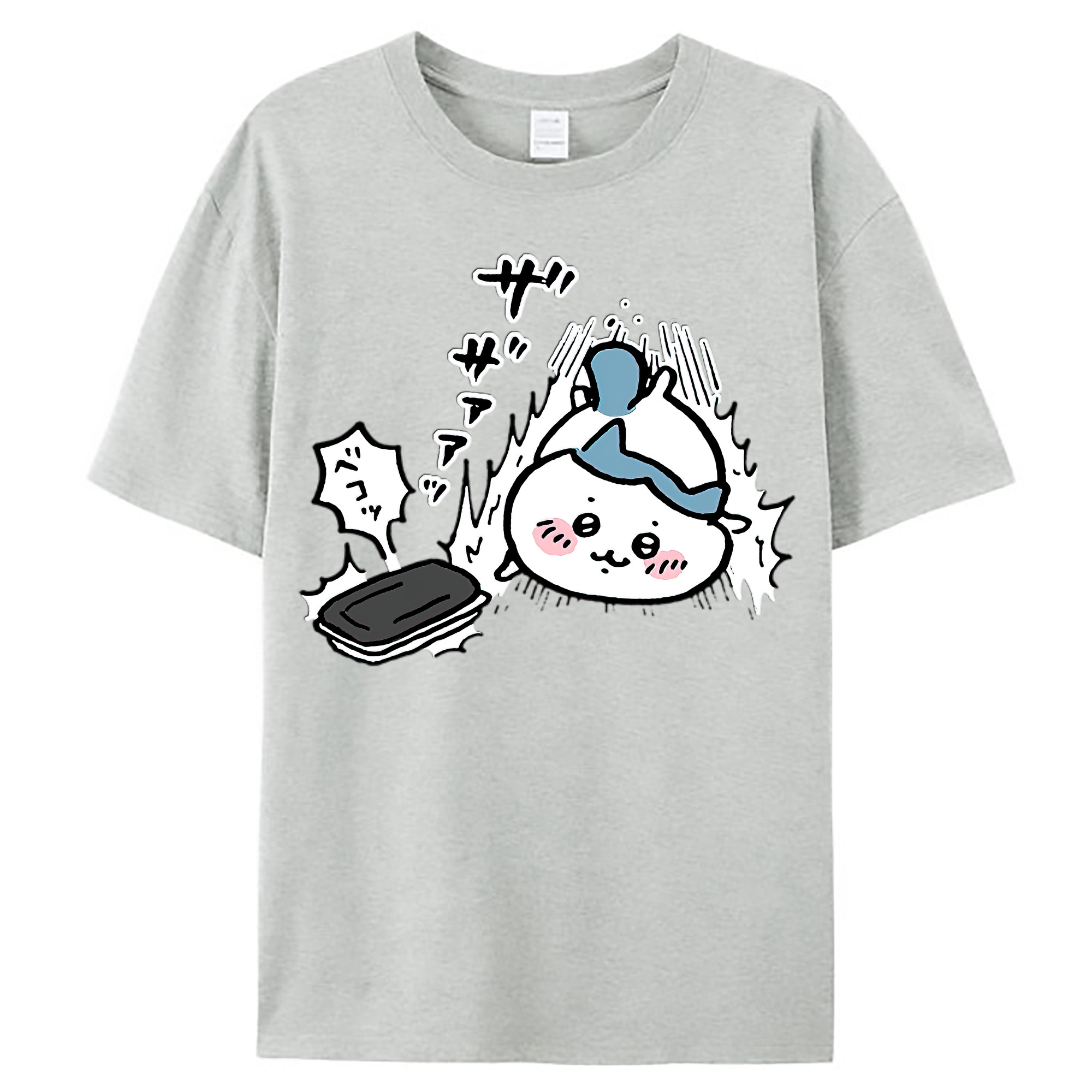 （画像用） ちいかわ ハチワレ Chii-kawa hachiware レディースカジュアルプリントTシャツ（綿100％）