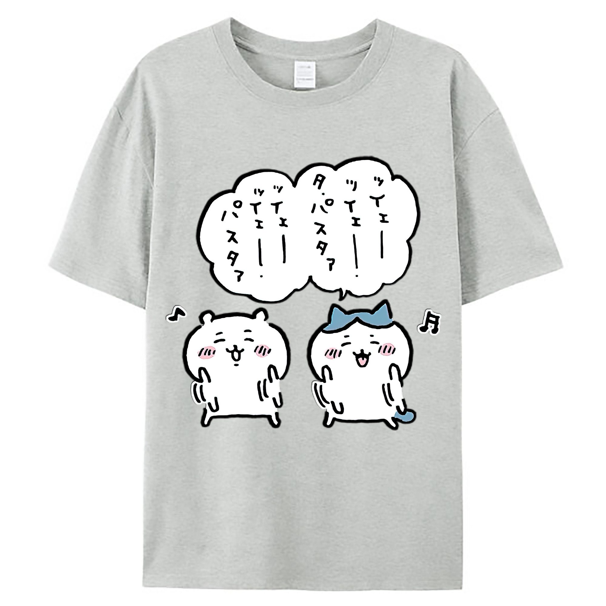 （画像用） ちいかわ ハチワレ Chii-kawa hachiware レディースカジュアルプリントTシャツ（綿100％）