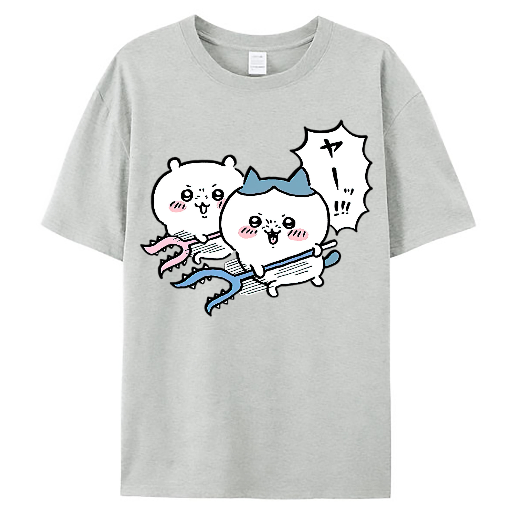 （画像用） ちいかわ ハチワレ Chii-kawa hachiware レディースカジュアルプリントTシャツ（綿100％）