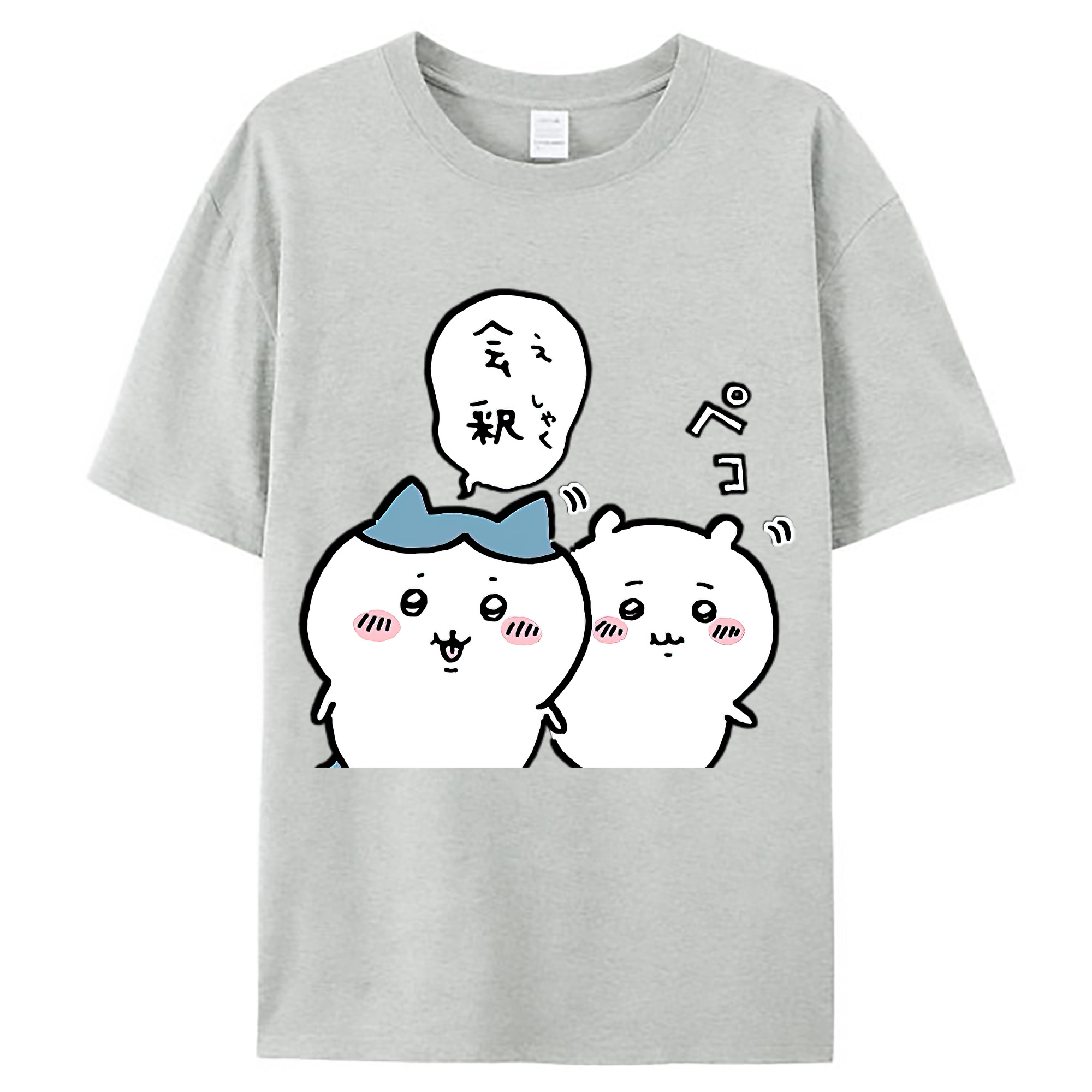 （画像用） ちいかわ ハチワレ Chii-kawa hachiware レディースカジュアルプリントTシャツ（綿100％）