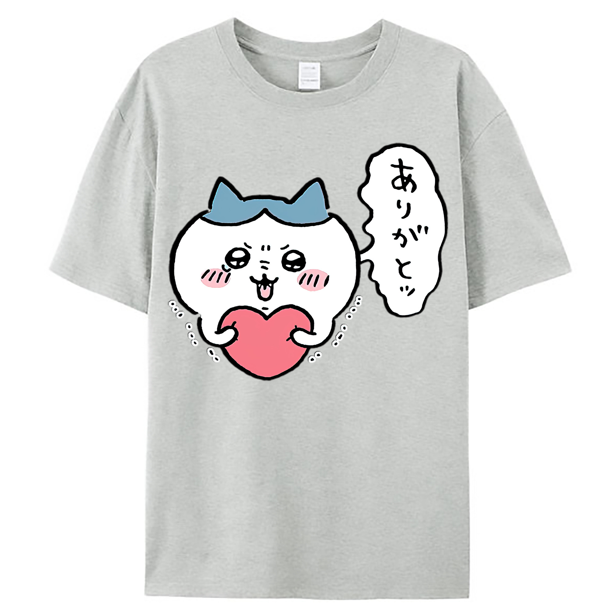 （画像用） ちいかわ ハチワレ Chii-kawa hachiware レディースカジュアルプリントTシャツ（綿100％）
