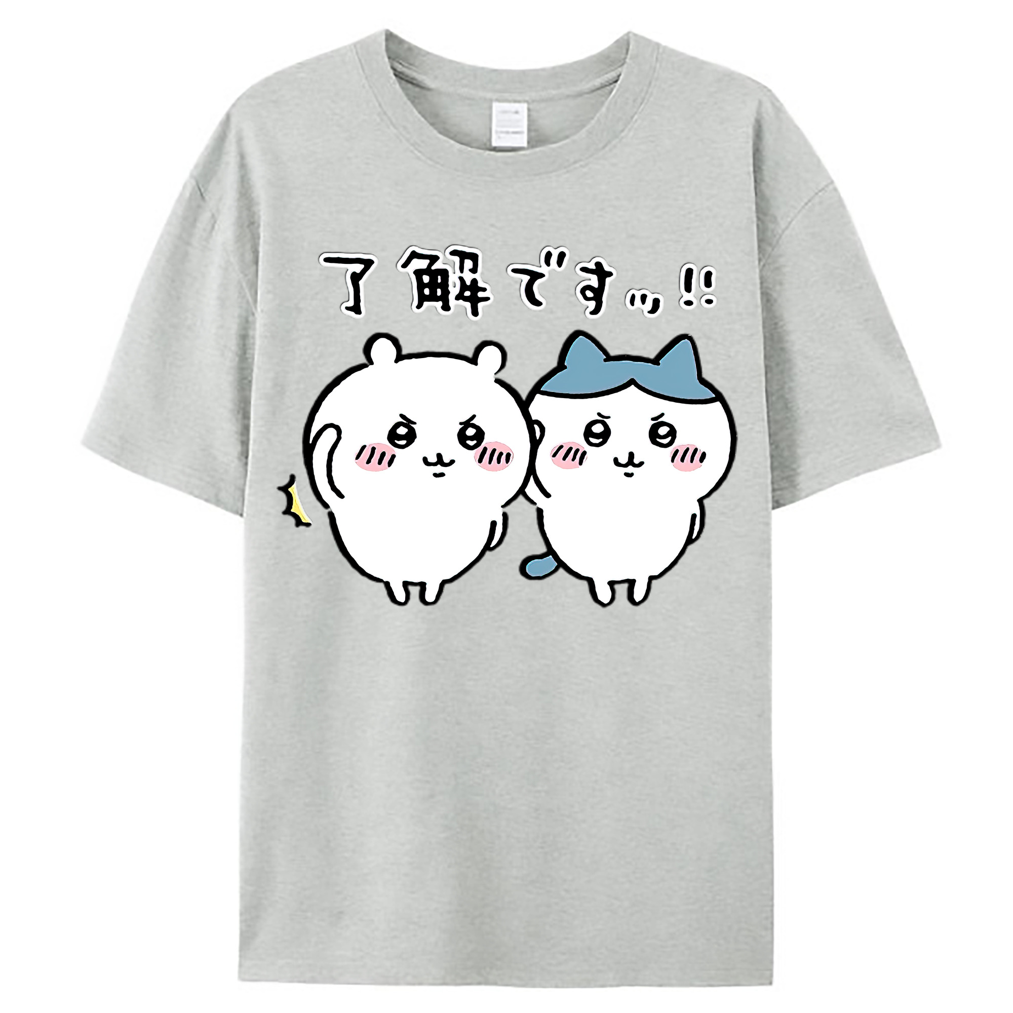 （画像用） ちいかわ ハチワレ Chii-kawa hachiware レディースカジュアルプリントTシャツ（綿100％）