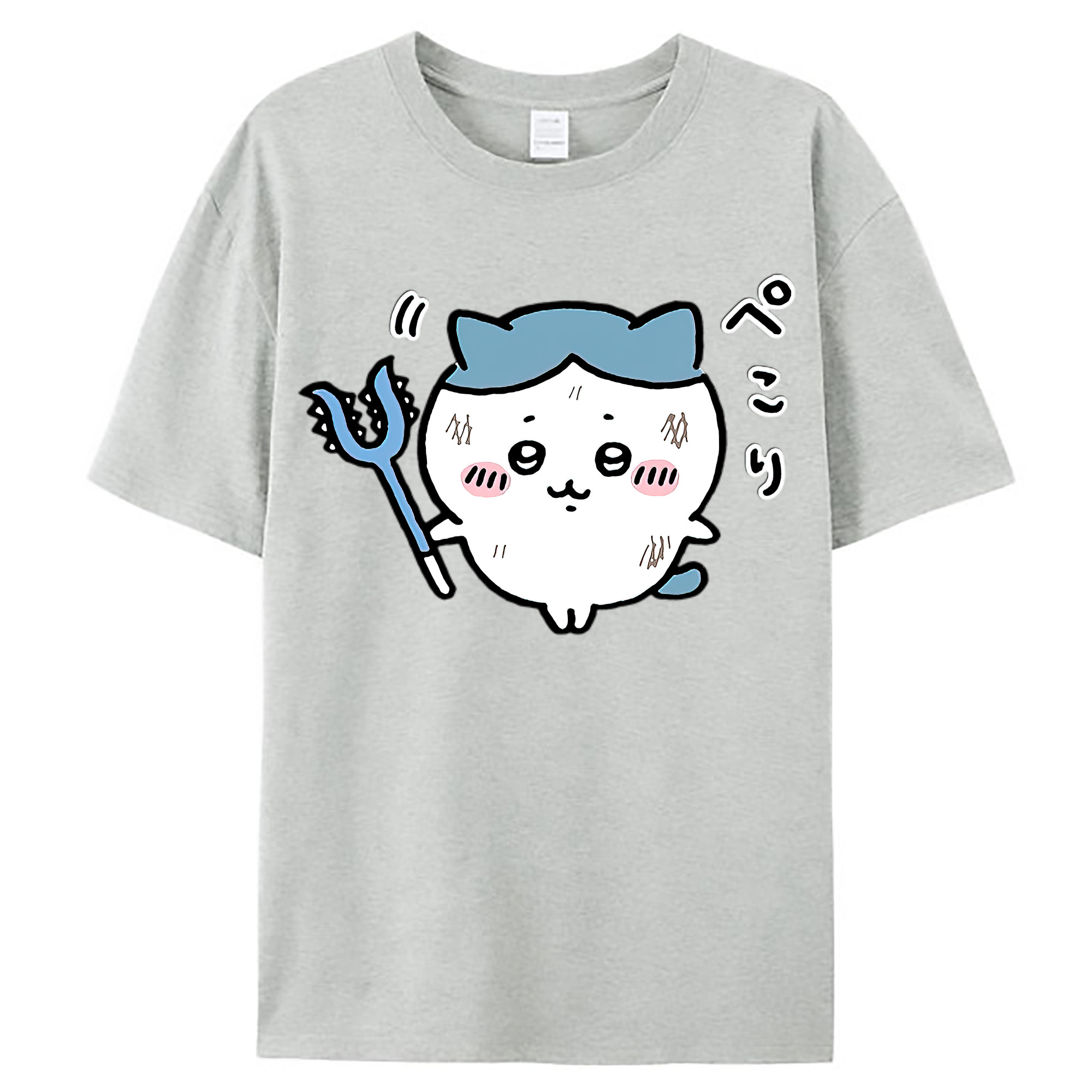 （画像用） ちいかわ ハチワレ Chii-kawa hachiware レディースカジュアルプリントTシャツ（綿100％）