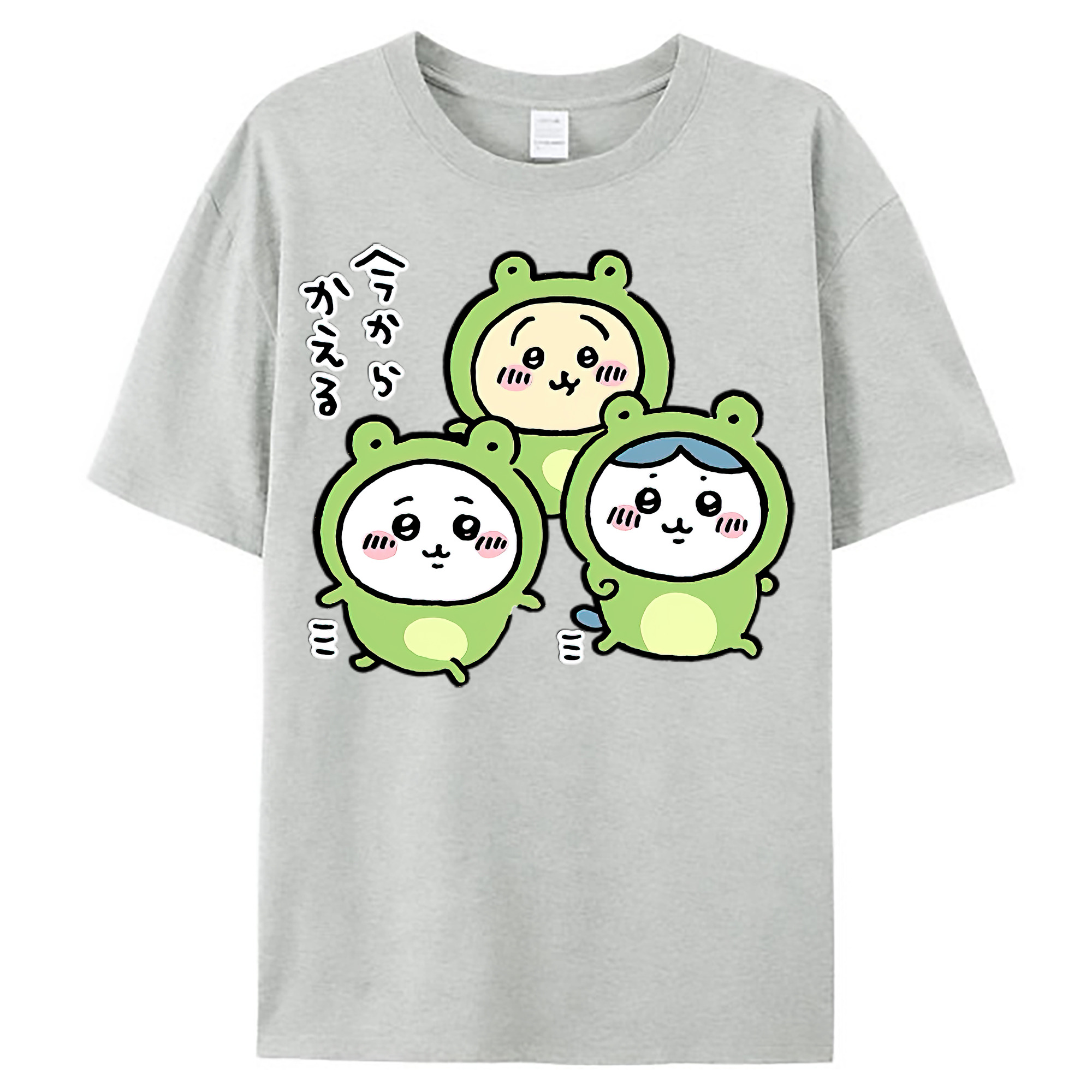 （画像用） ちいかわ ハチワレ Chii-kawa hachiware レディースカジュアルプリントTシャツ（綿100％）