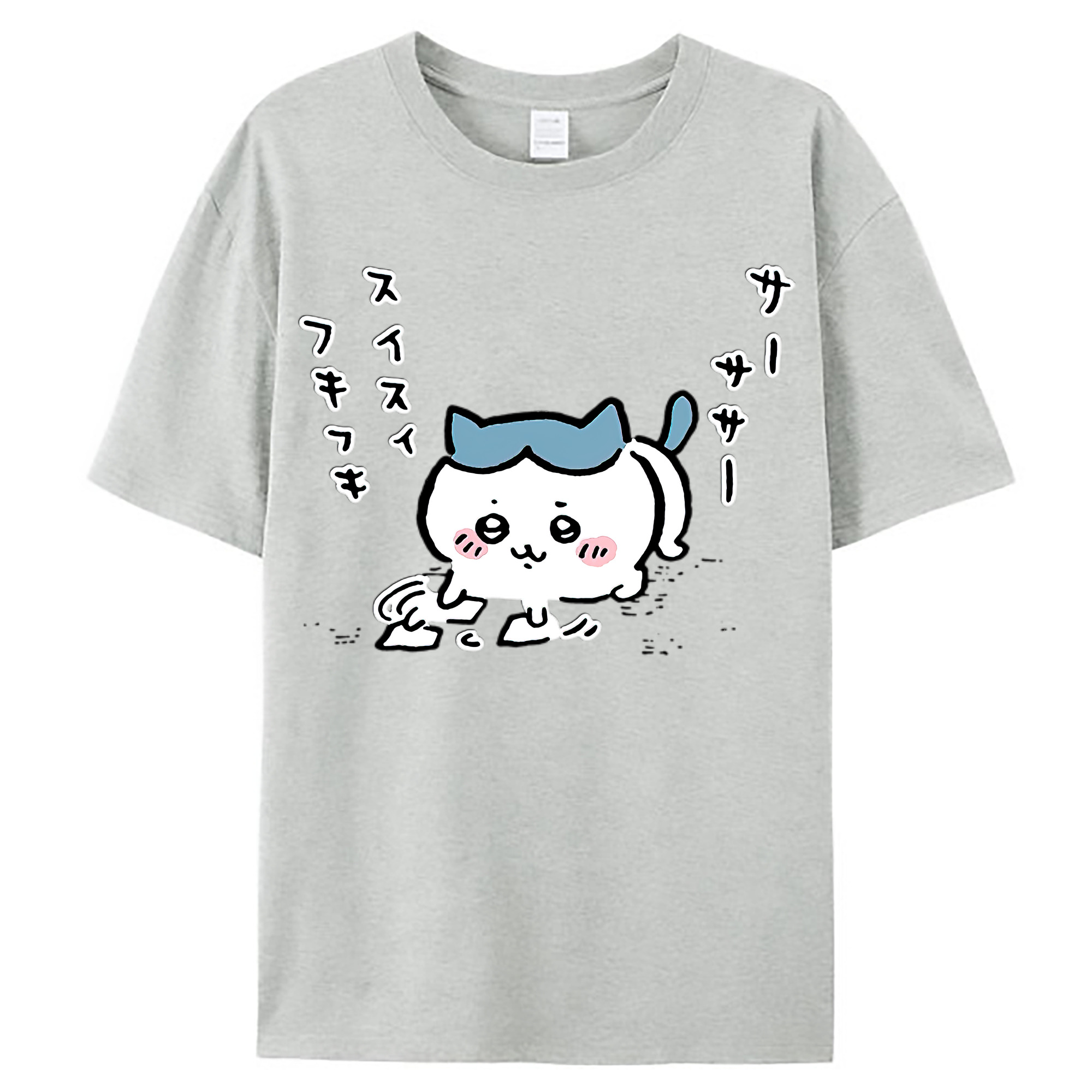 （画像用） ちいかわ ハチワレ Chii-kawa hachiware レディースカジュアルプリントTシャツ（綿100％）