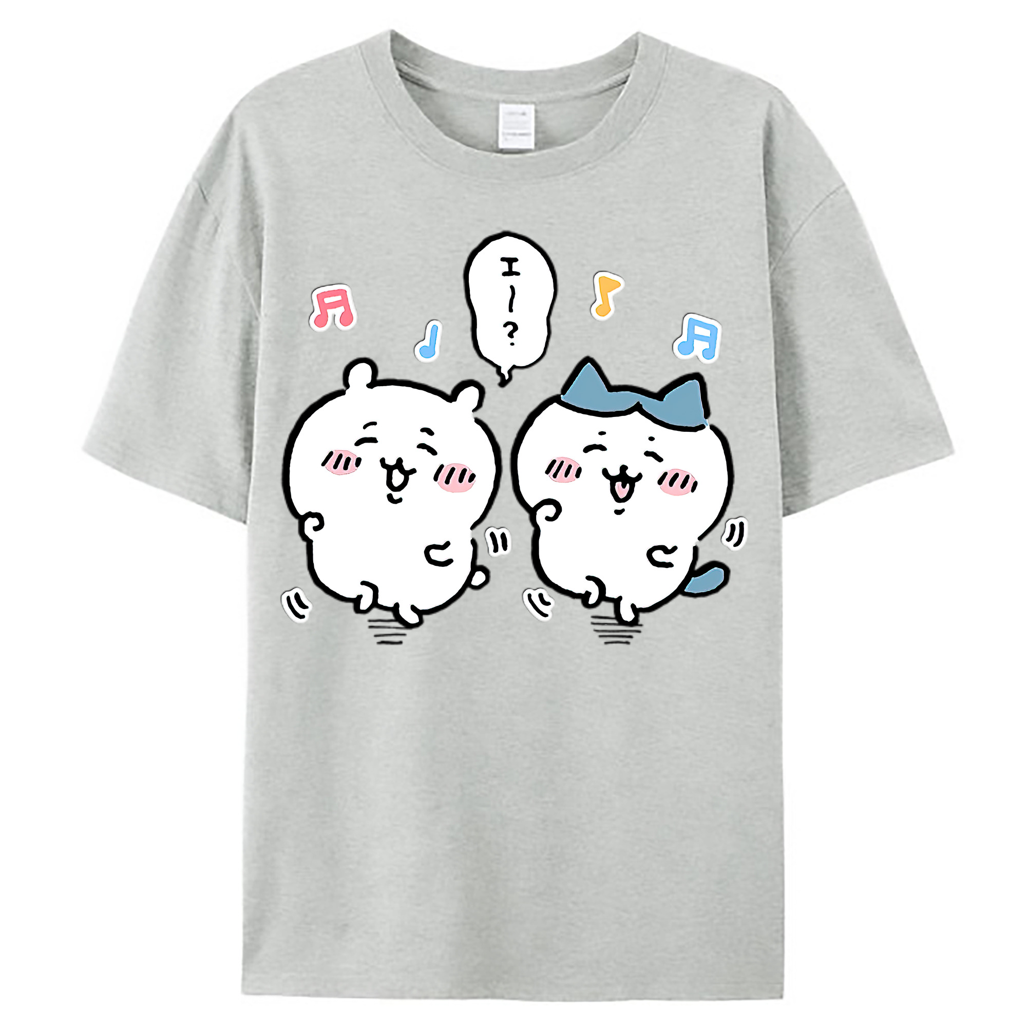 （画像用） ちいかわ ハチワレ Chii-kawa hachiware レディースカジュアルプリントTシャツ（綿100％）