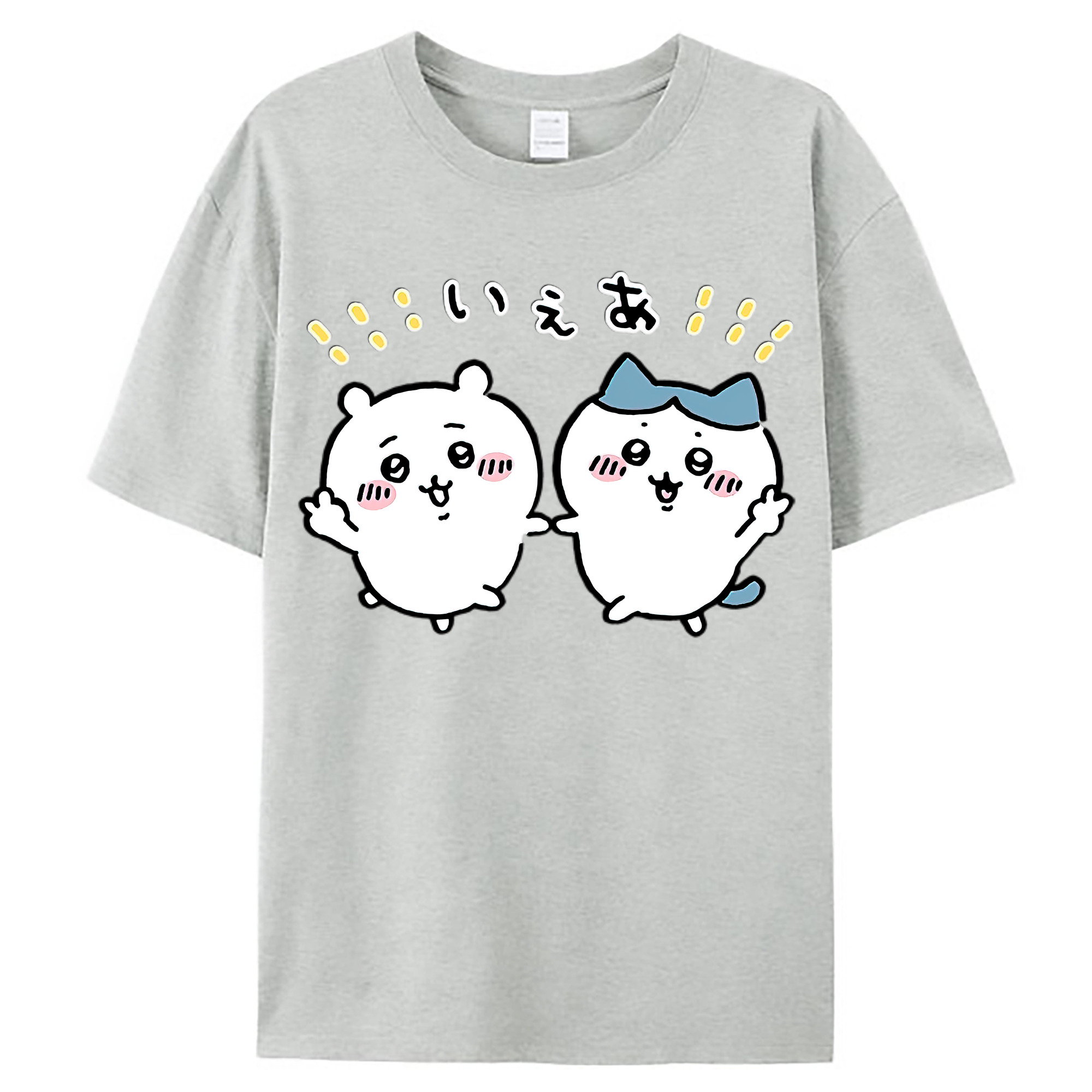 （画像用） ちいかわ ハチワレ Chii-kawa hachiware レディースカジュアルプリントTシャツ（綿100％）