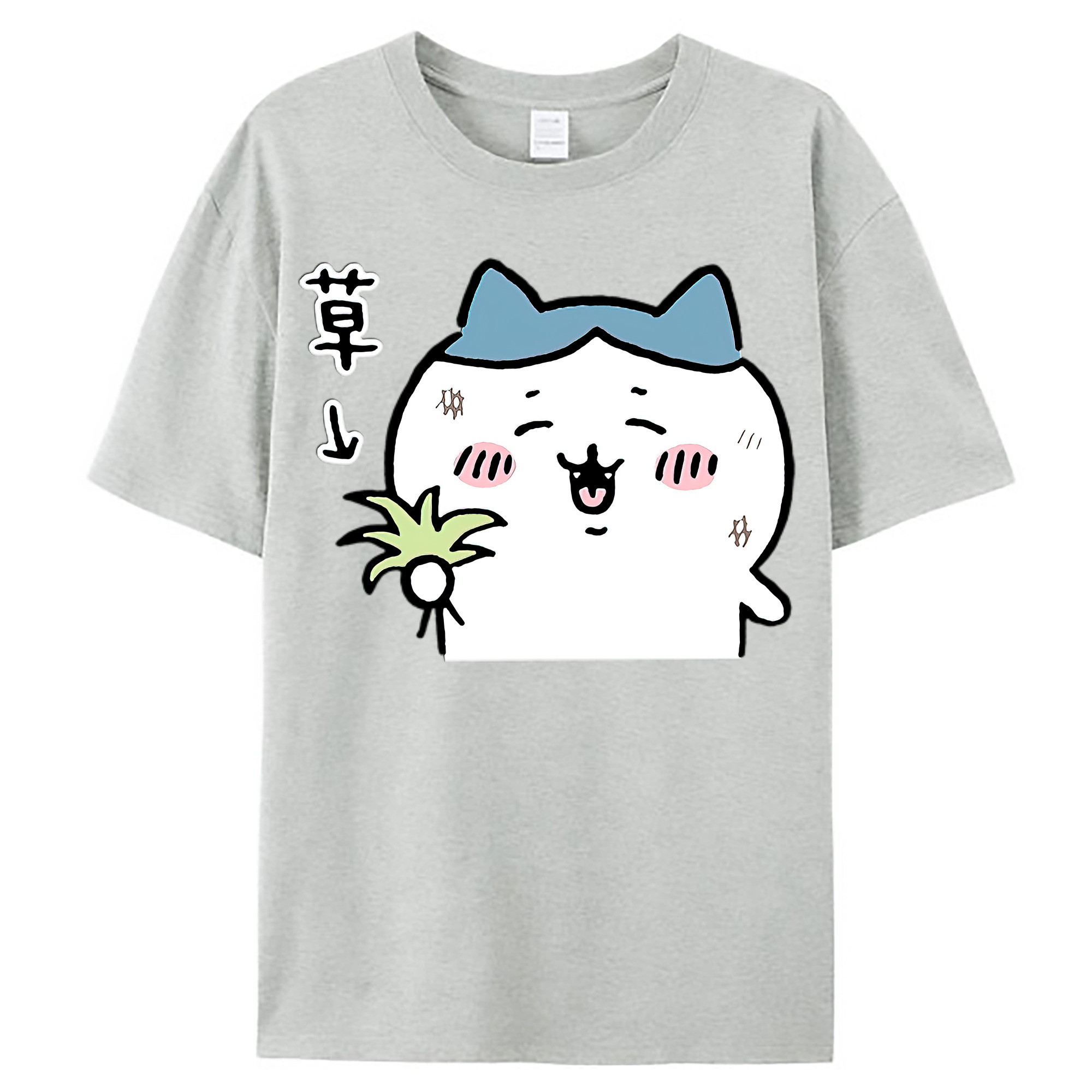 （画像用） ちいかわ ハチワレ Chii-kawa hachiware レディースカジュアルプリントTシャツ（綿100％）