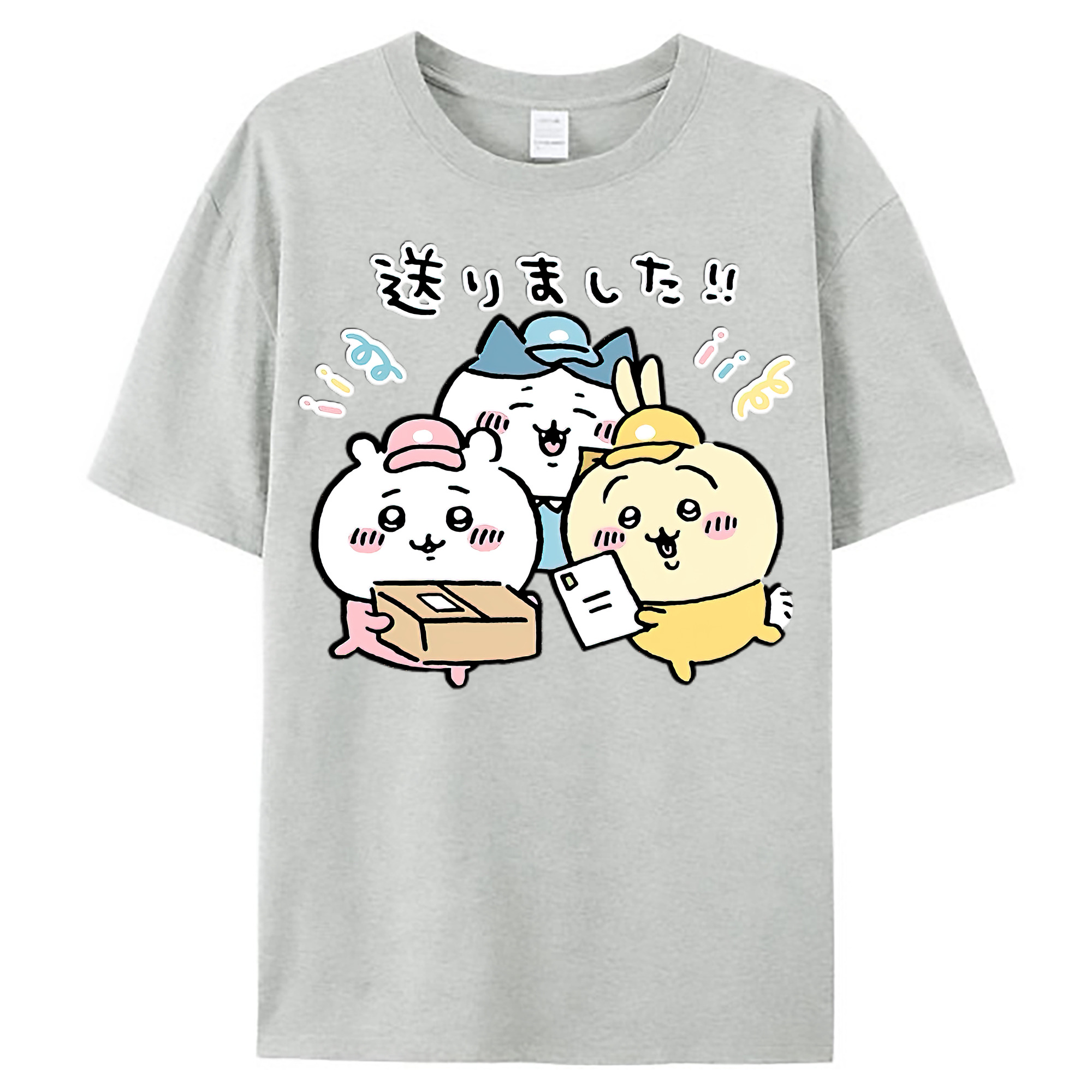 （画像用） ちいかわ ハチワレ Chii-kawa hachiware レディースカジュアルプリントTシャツ（綿100％）