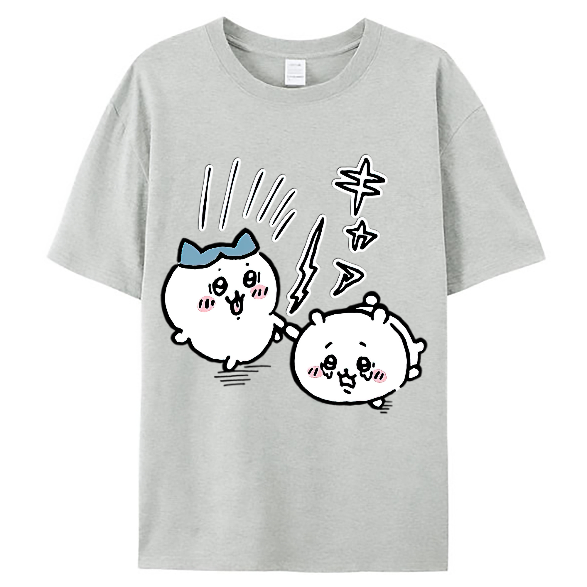 （画像用） ちいかわ ハチワレ Chii-kawa hachiware レディースカジュアルプリントTシャツ（綿100％）