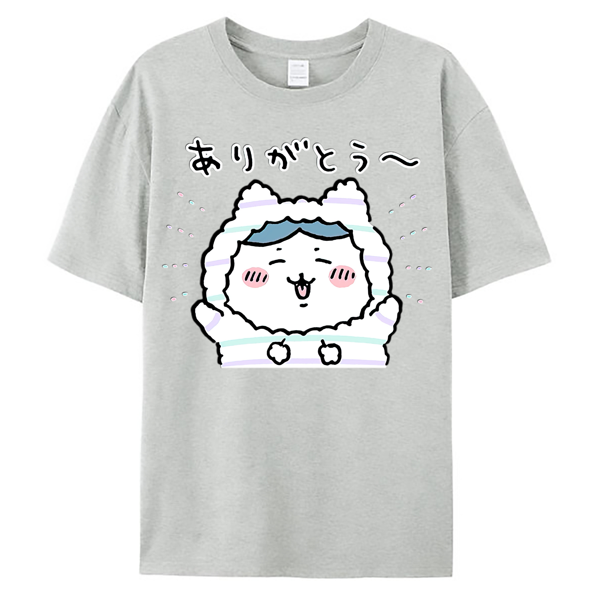 （画像用） ちいかわ ハチワレ Chii-kawa hachiware レディースカジュアルプリントTシャツ（綿100％）