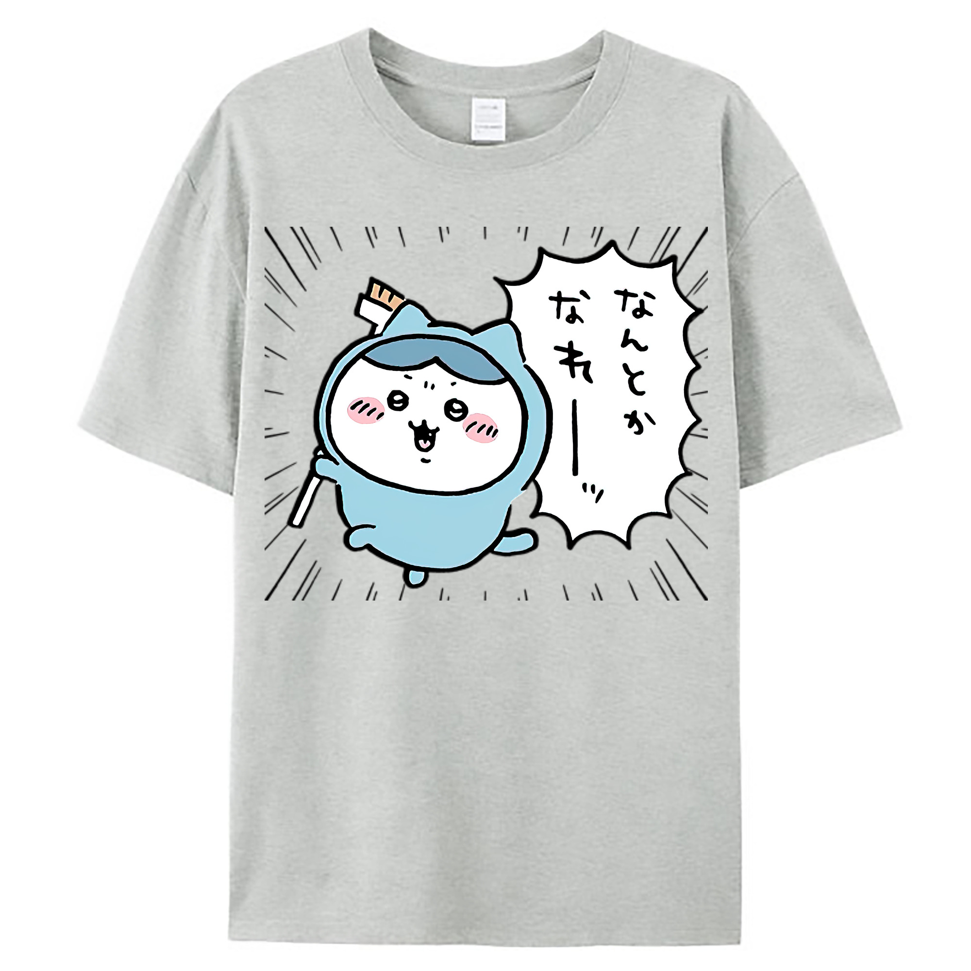 （画像用） ちいかわ ハチワレ Chii-kawa hachiware レディースカジュアルプリントTシャツ（綿100％）
