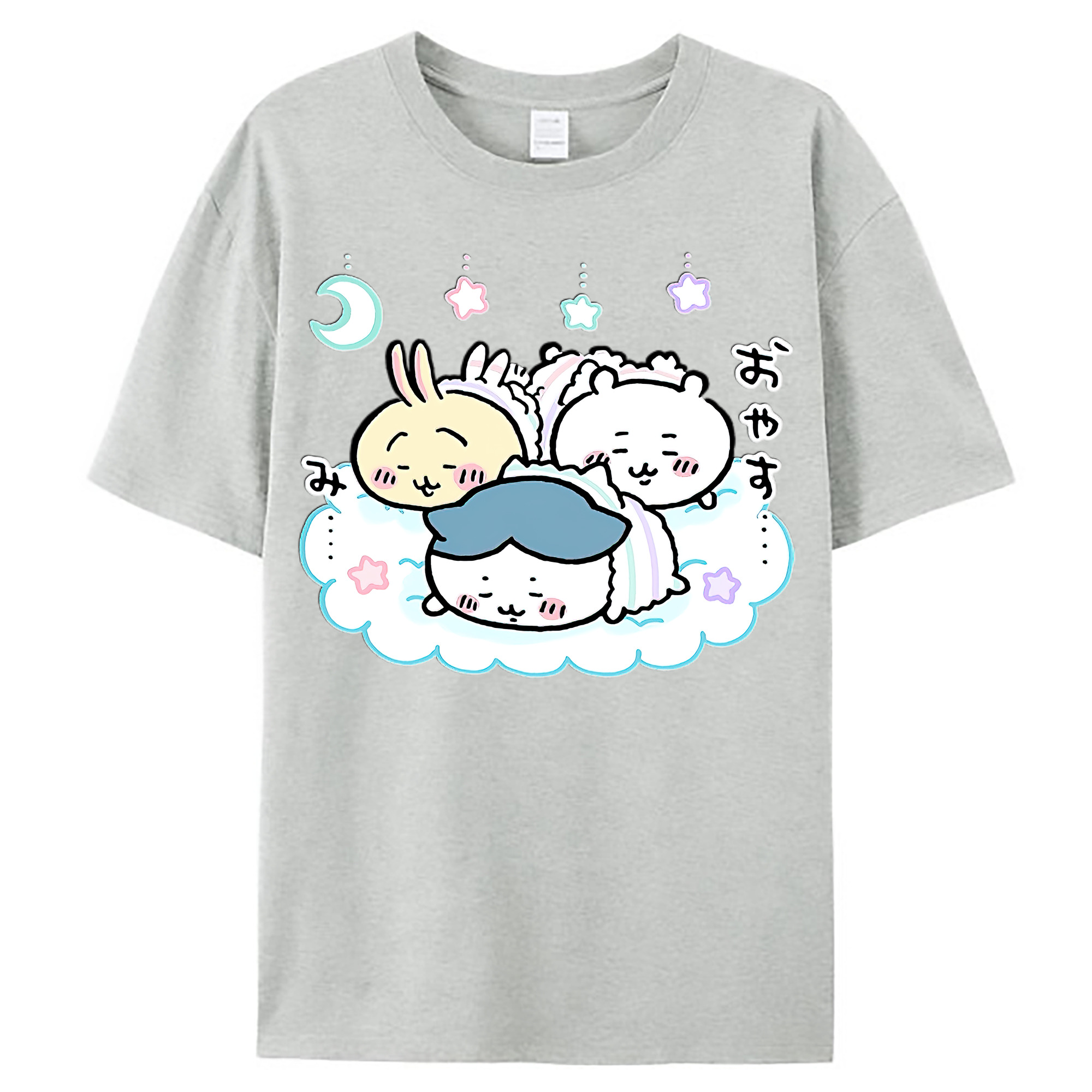 （画像用） ちいかわ ハチワレ Chii-kawa hachiware レディースカジュアルプリントTシャツ（綿100％）