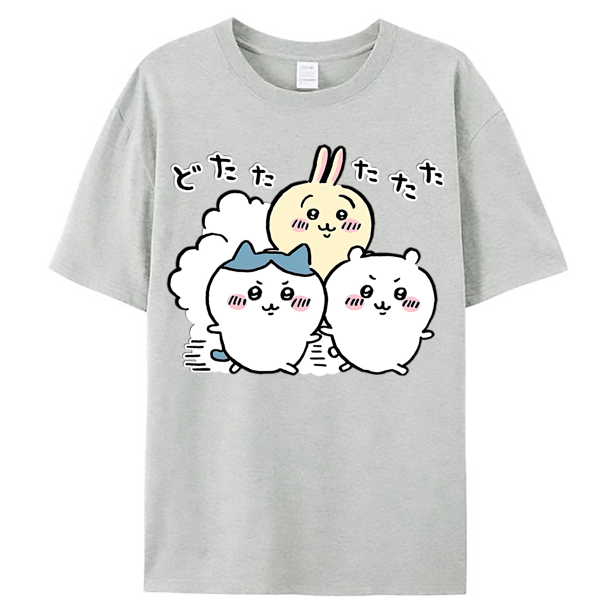 （画像用） ちいかわ ハチワレ Chii-kawa hachiware レディースカジュアルプリントTシャツ（綿100％）