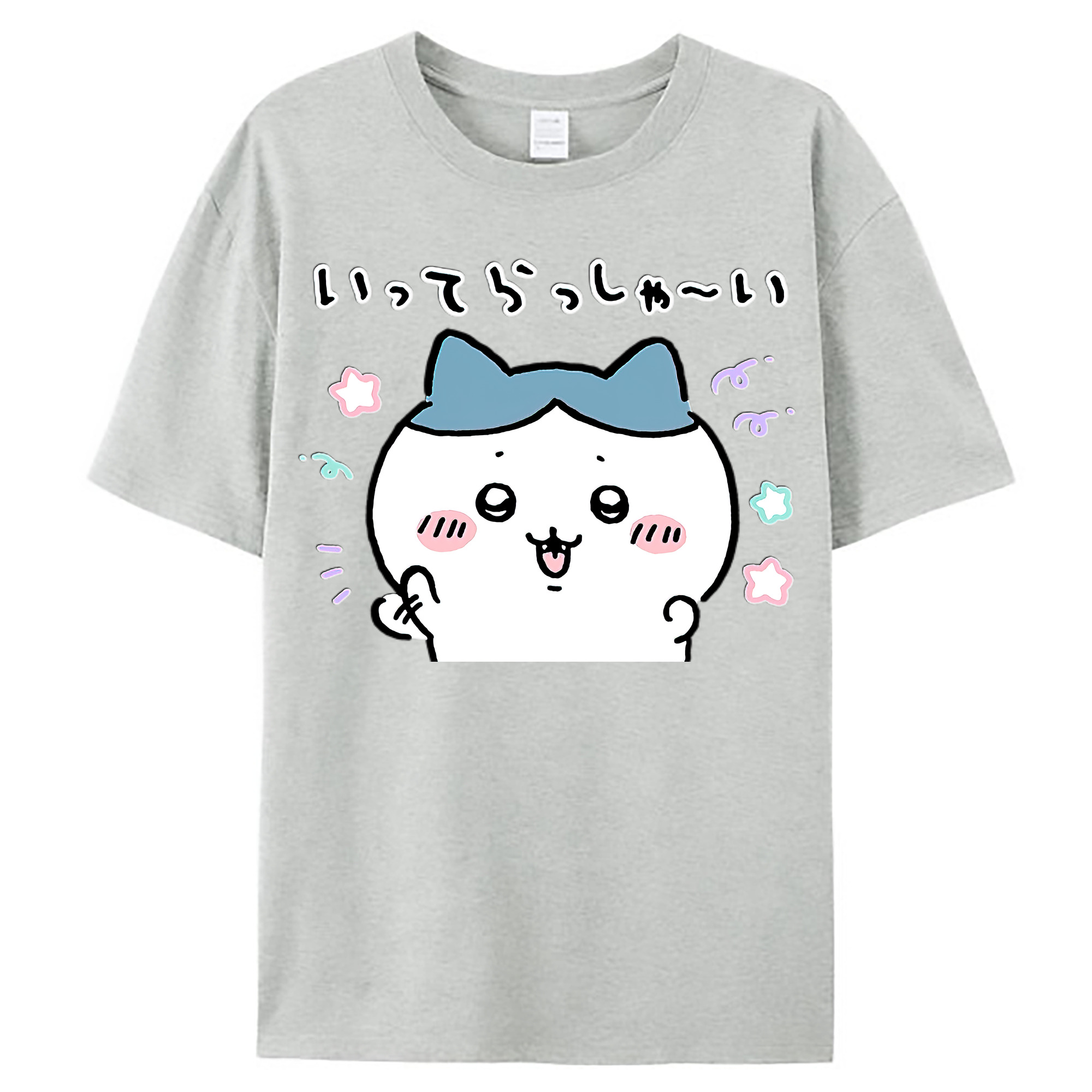 （画像用） ちいかわ ハチワレ Chii-kawa hachiware レディースカジュアルプリントTシャツ（綿100％）