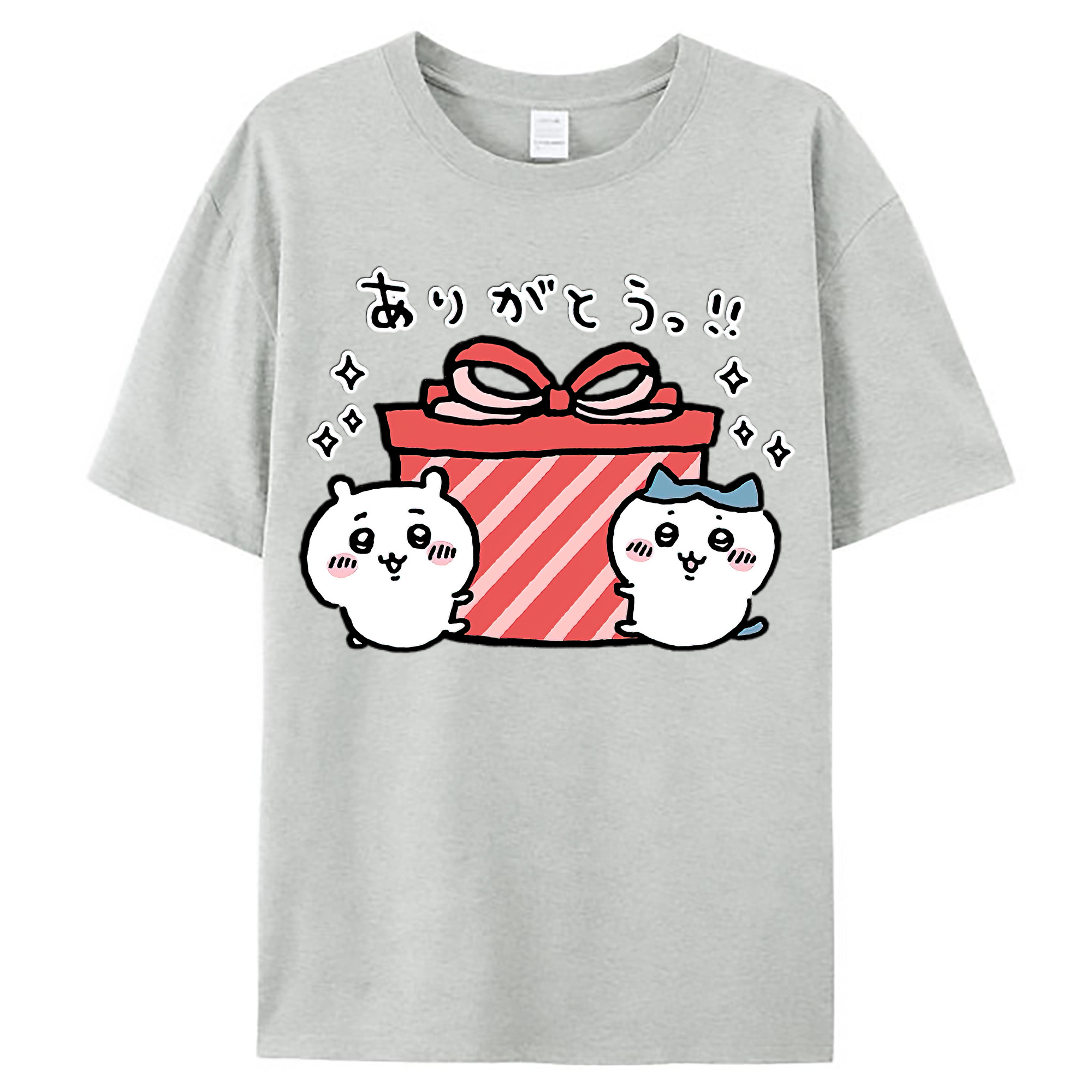 （画像用） ちいかわ ハチワレ Chii-kawa hachiware レディースカジュアルプリントTシャツ（綿100％）
