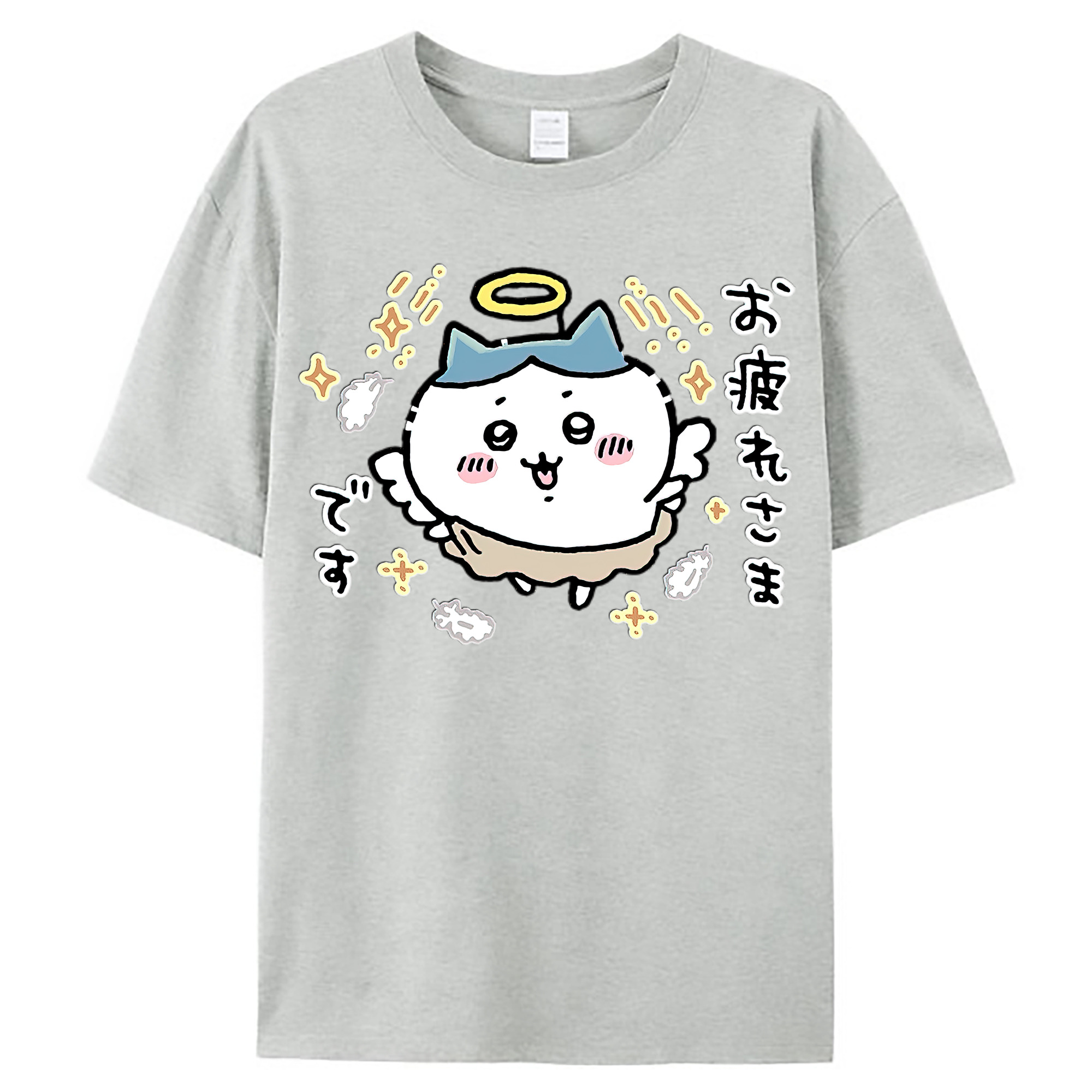 （画像用） ちいかわ ハチワレ Chii-kawa hachiware レディースカジュアルプリントTシャツ（綿100％）