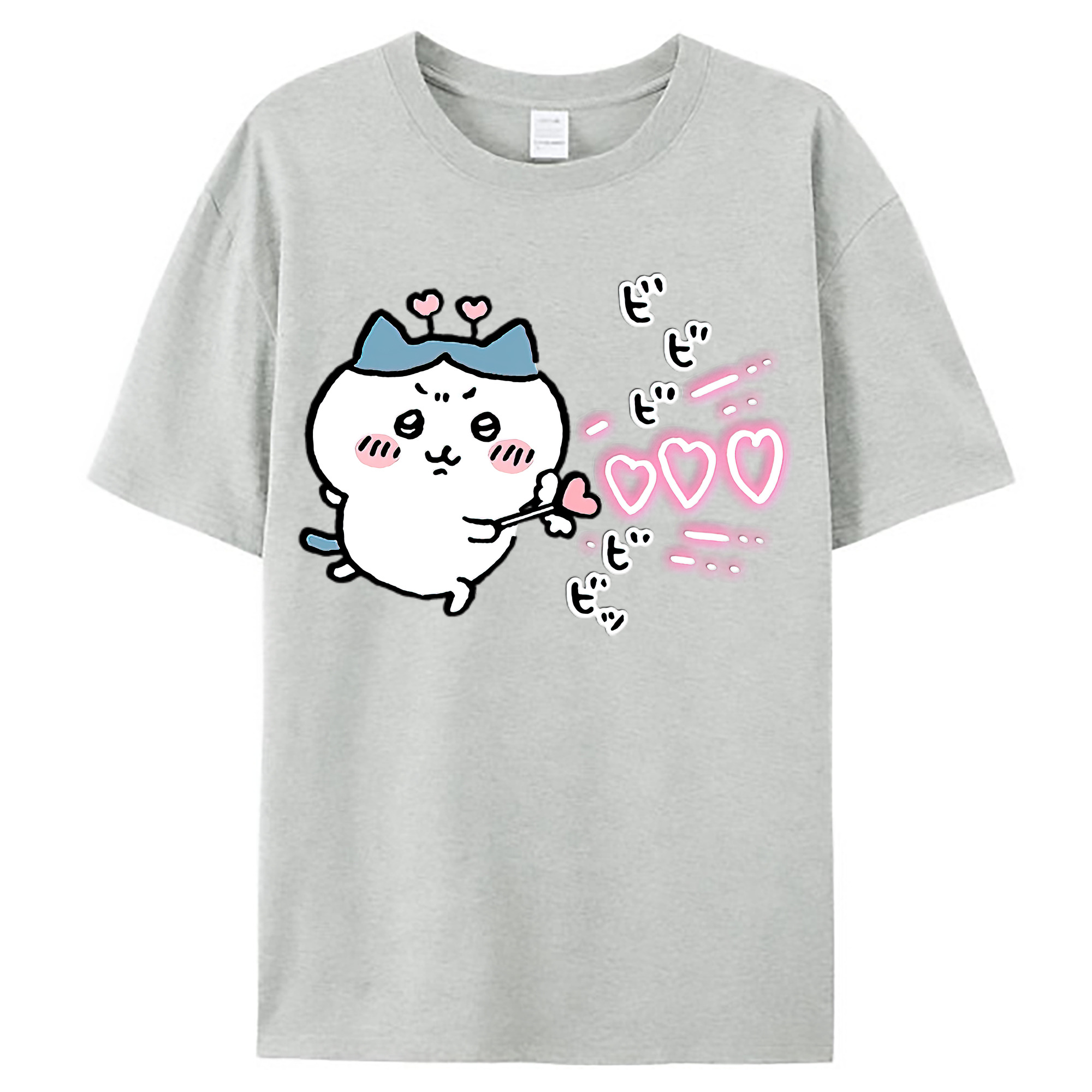 （画像用） ちいかわ ハチワレ Chii-kawa hachiware レディースカジュアルプリントTシャツ（綿100％）