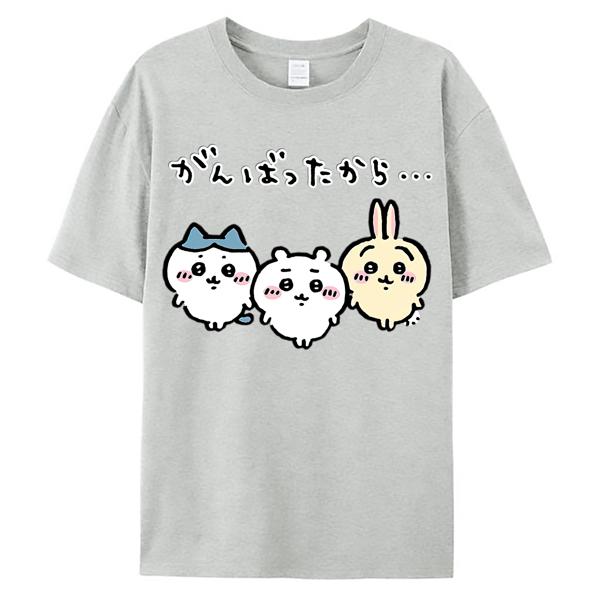 （画像用） ちいかわ ハチワレ Chii-kawa hachiware レディースカジュアルプリントTシャツ（綿100％）
