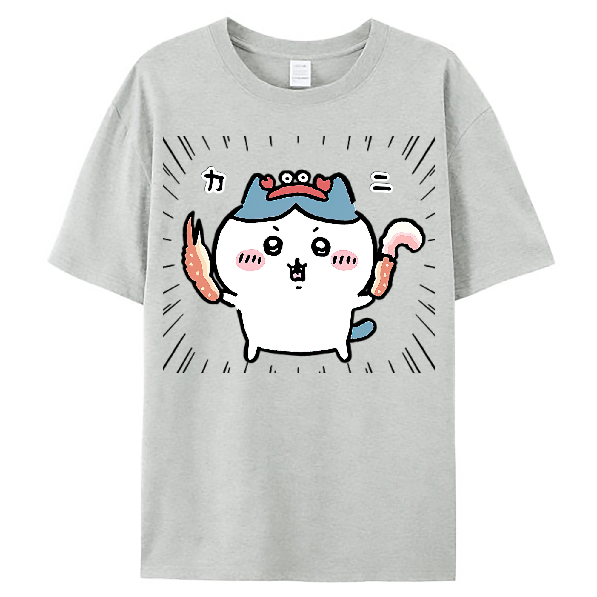 （画像用） ちいかわ ハチワレ Chii-kawa hachiware レディースカジュアルプリントTシャツ（綿100％）