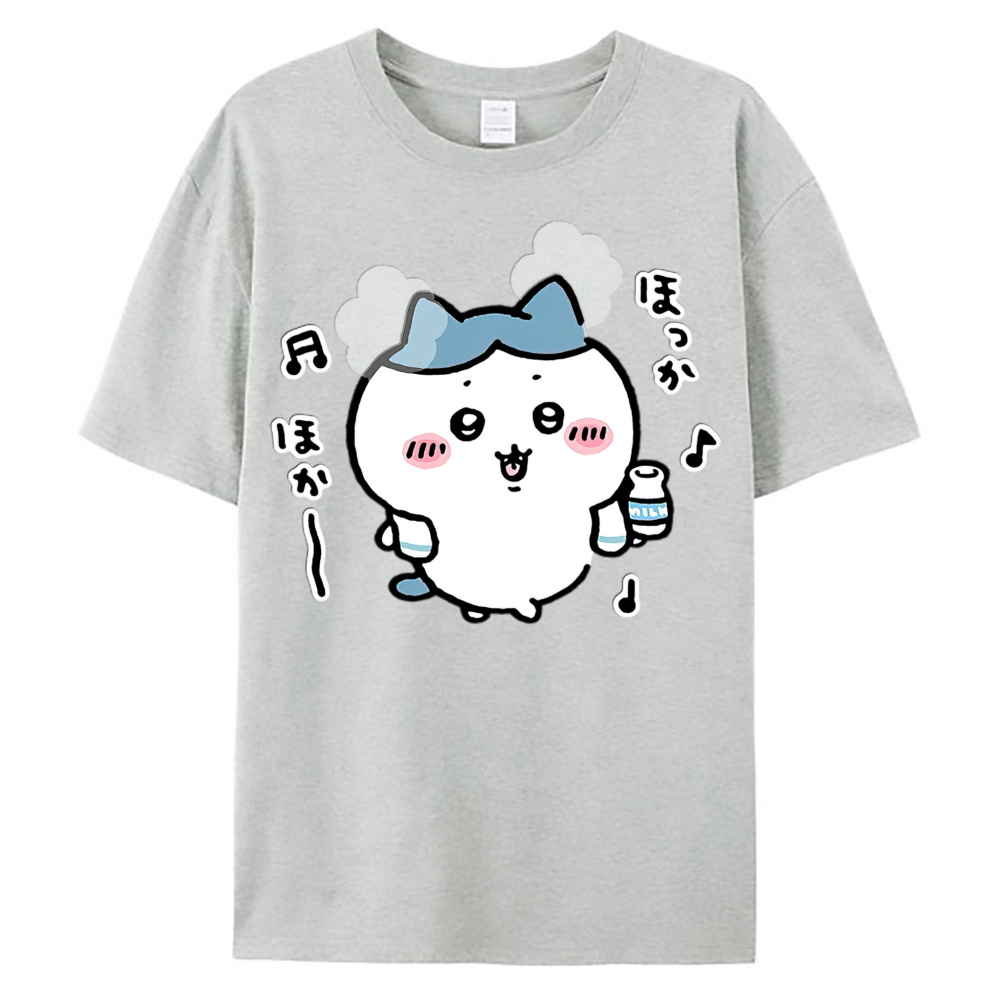 （画像用） ちいかわ ハチワレ Chii-kawa hachiware レディースカジュアルプリントTシャツ（綿100％）