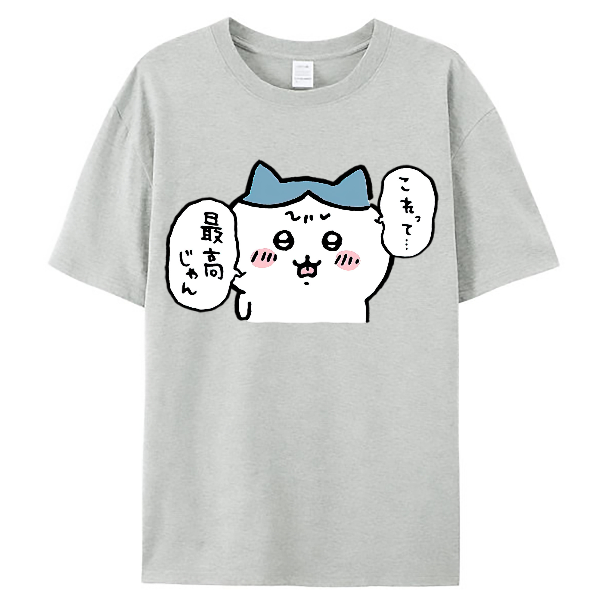 （画像用） ちいかわ ハチワレ Chii-kawa hachiware レディースカジュアルプリントTシャツ（綿100％）