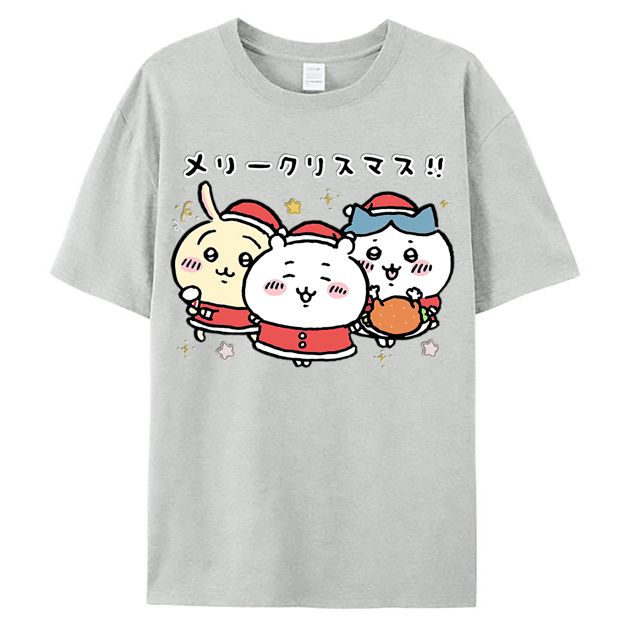 （画像用） ちいかわ ハチワレ Chii-kawa hachiware レディースカジュアルプリントTシャツ（綿100％）